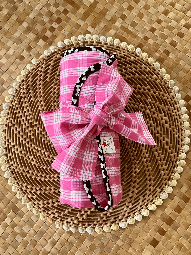 Pink Palaka Dog blanket Cat blanket made in Hawaii