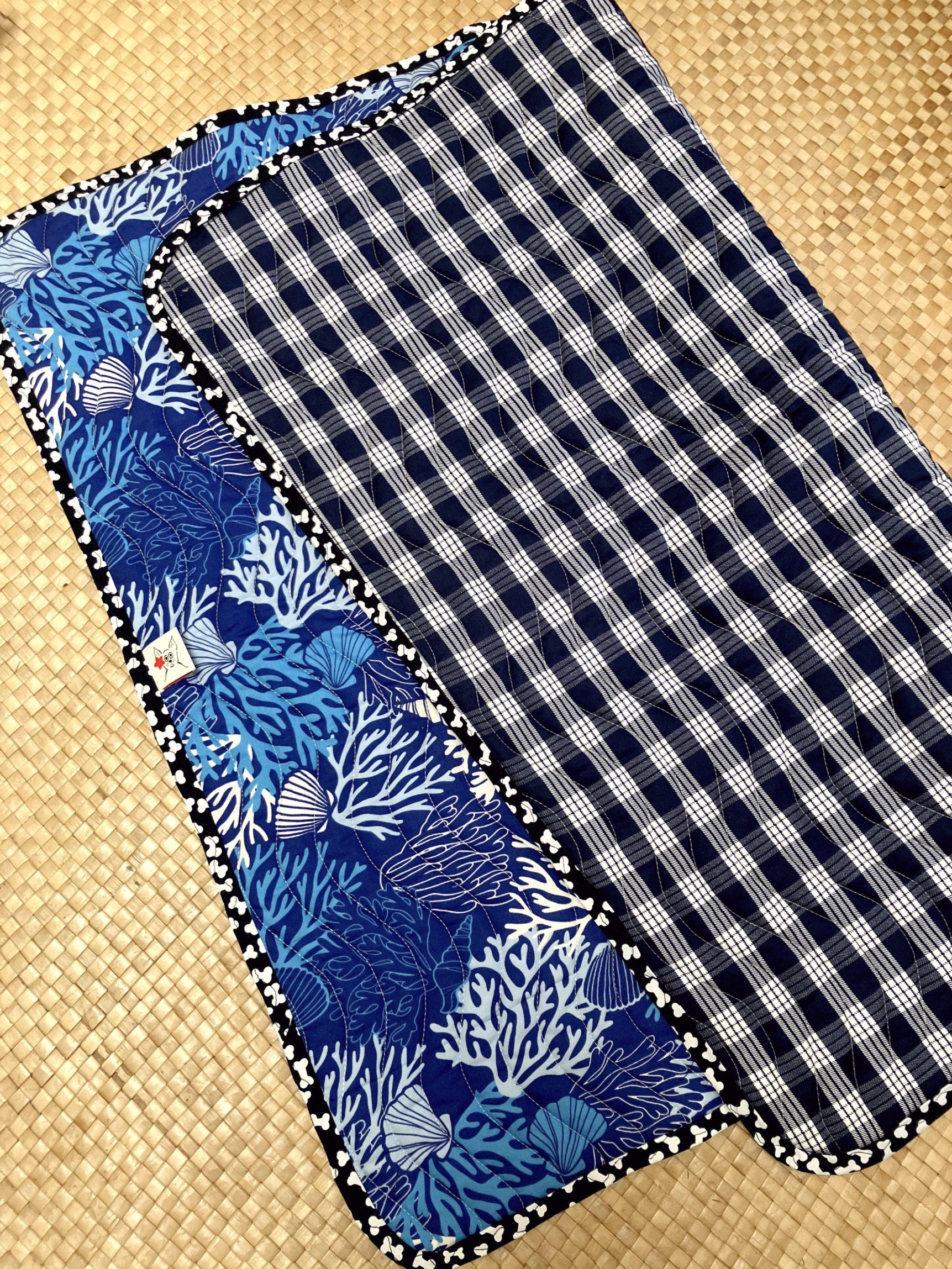  Blue Coral Reef with Palaka  Barking Dog Blanket 