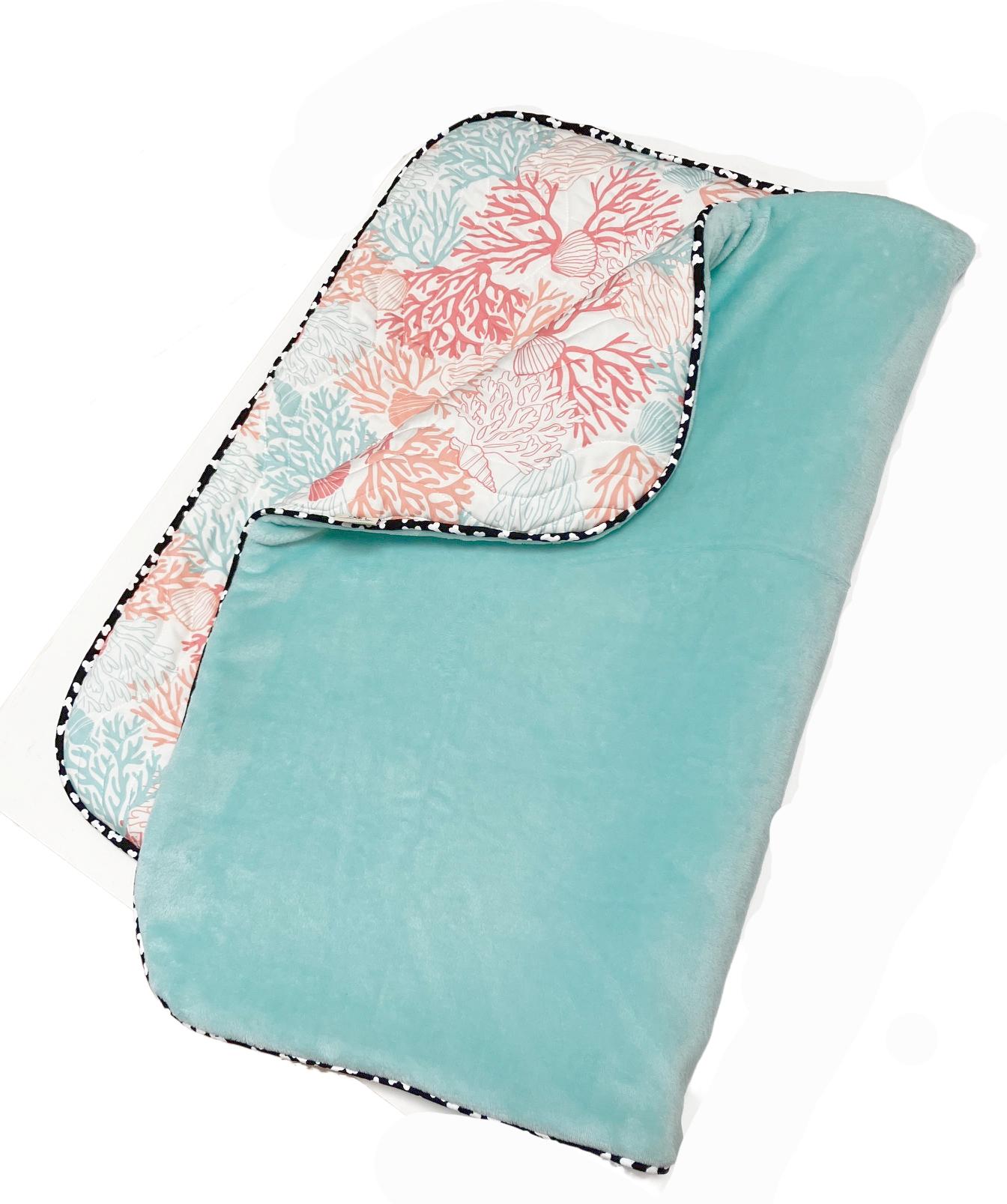 Under the Sea Coral Reef Plush Aqua Minky Dog Blanket Cat Blanket