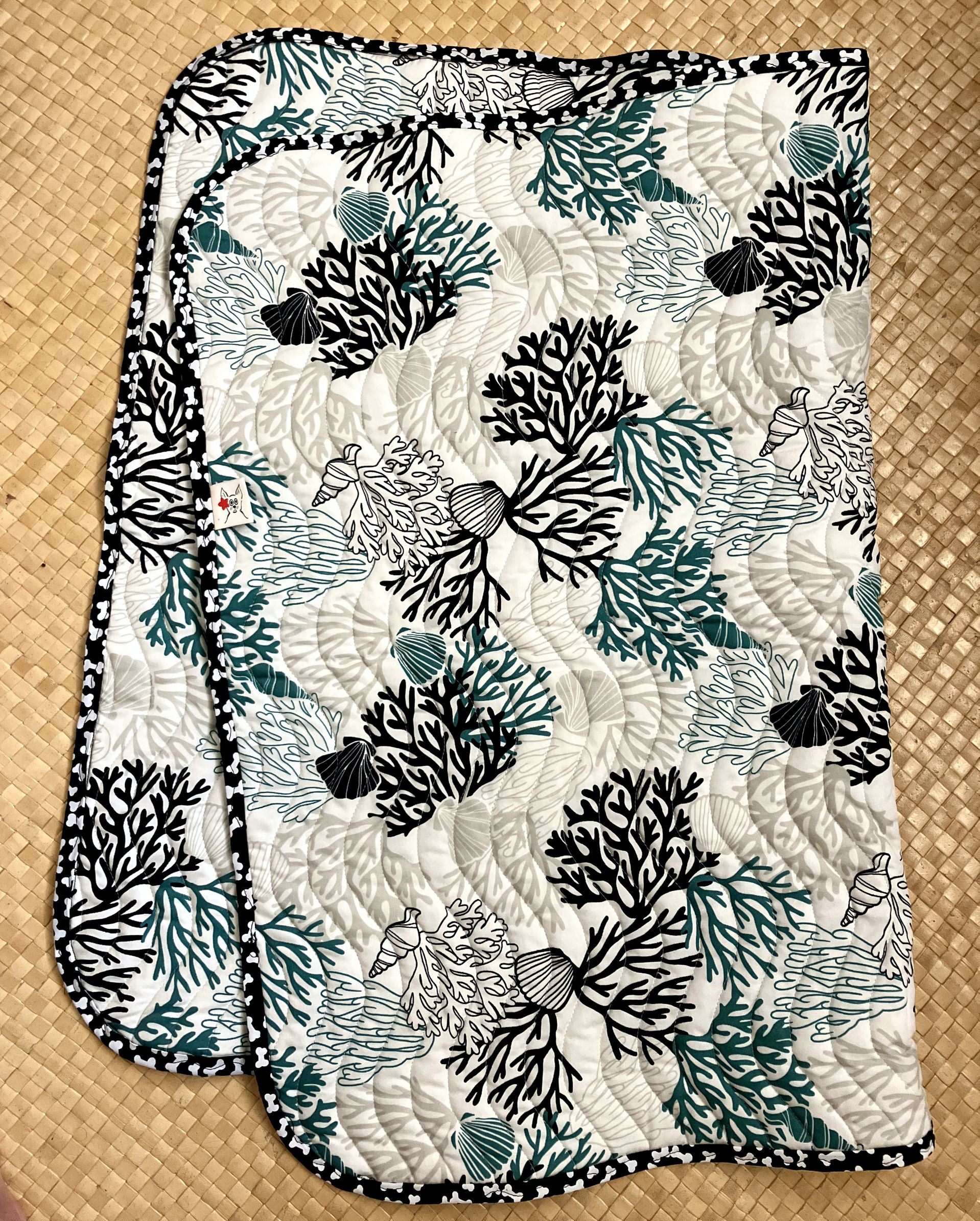 Black Coral Reef Barking Dog Blanket
