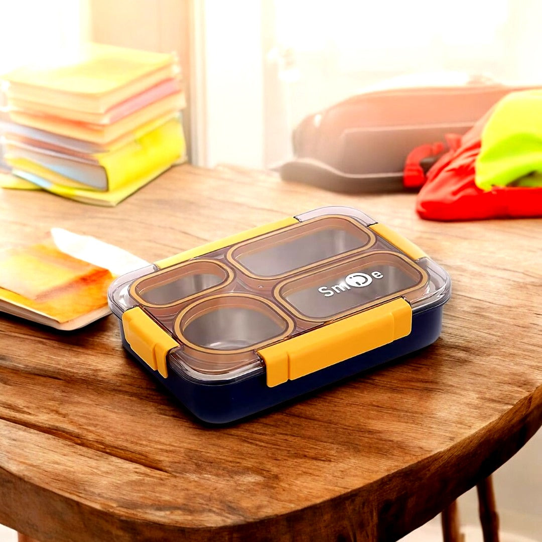 4-Compartment Stainless Steel Lunchbox