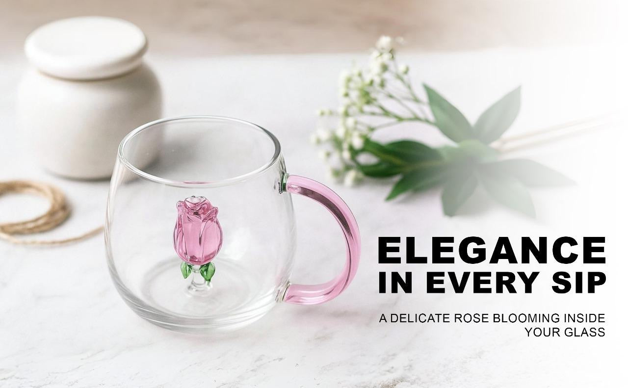 Glass Rose Mug