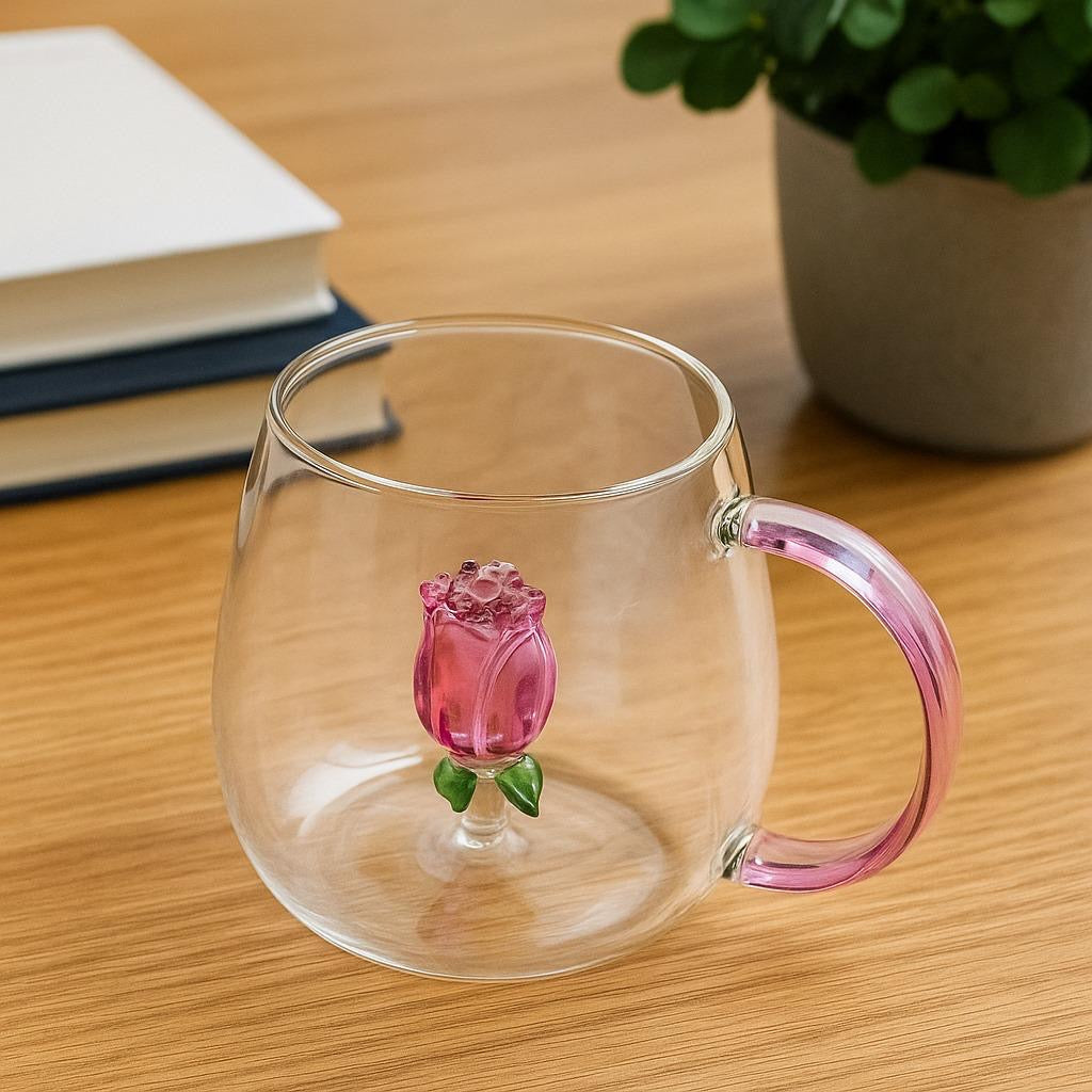 Glass Rose Mug