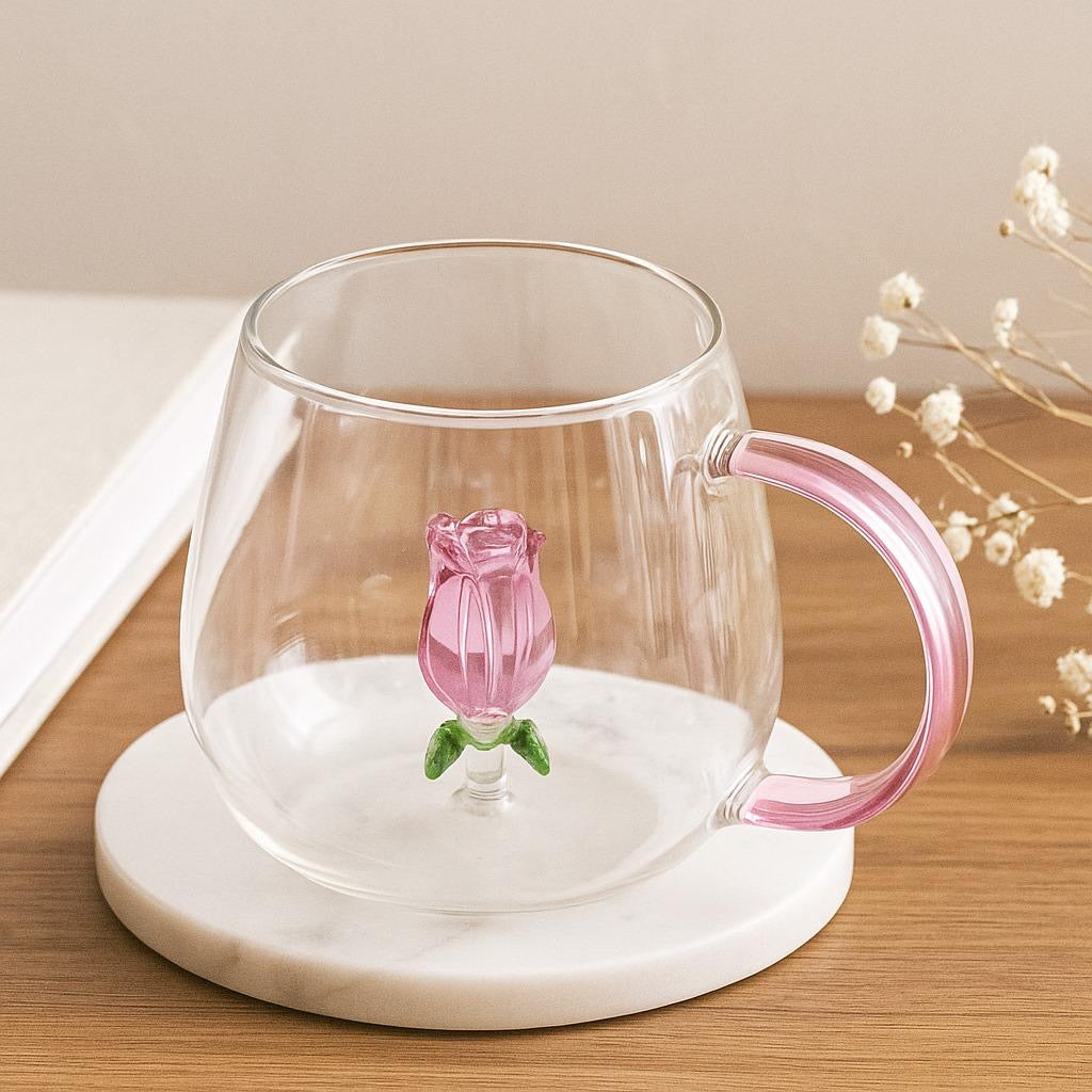 Glass Rose Mug