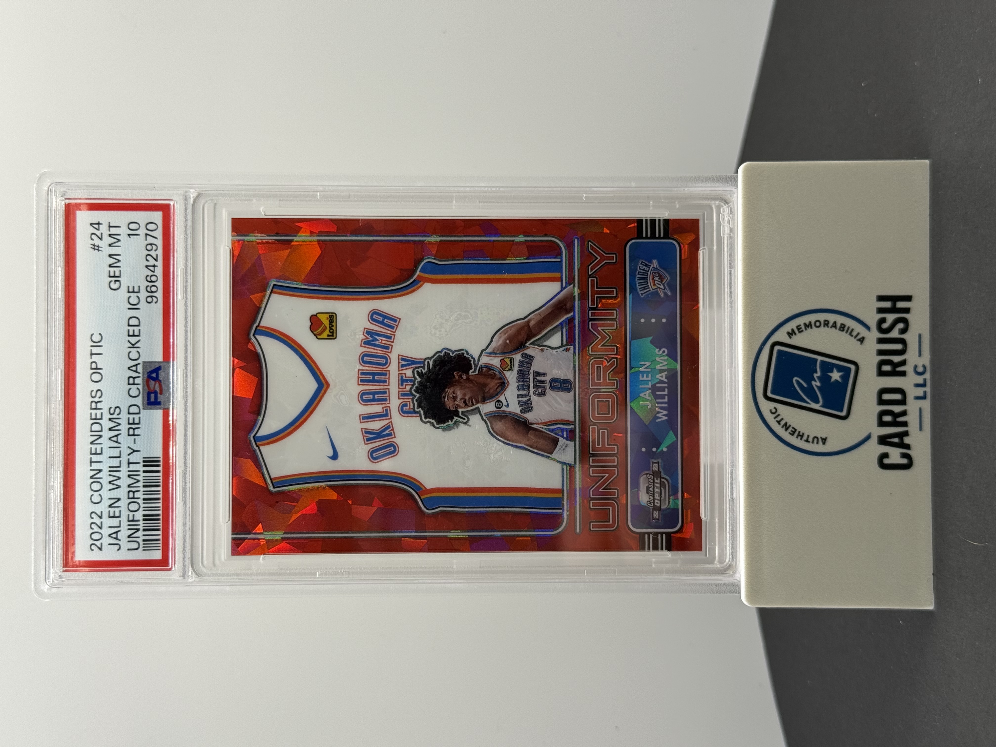 2022 Contenders Optic Jalen Williams Uniformity Red Cracked Ice
