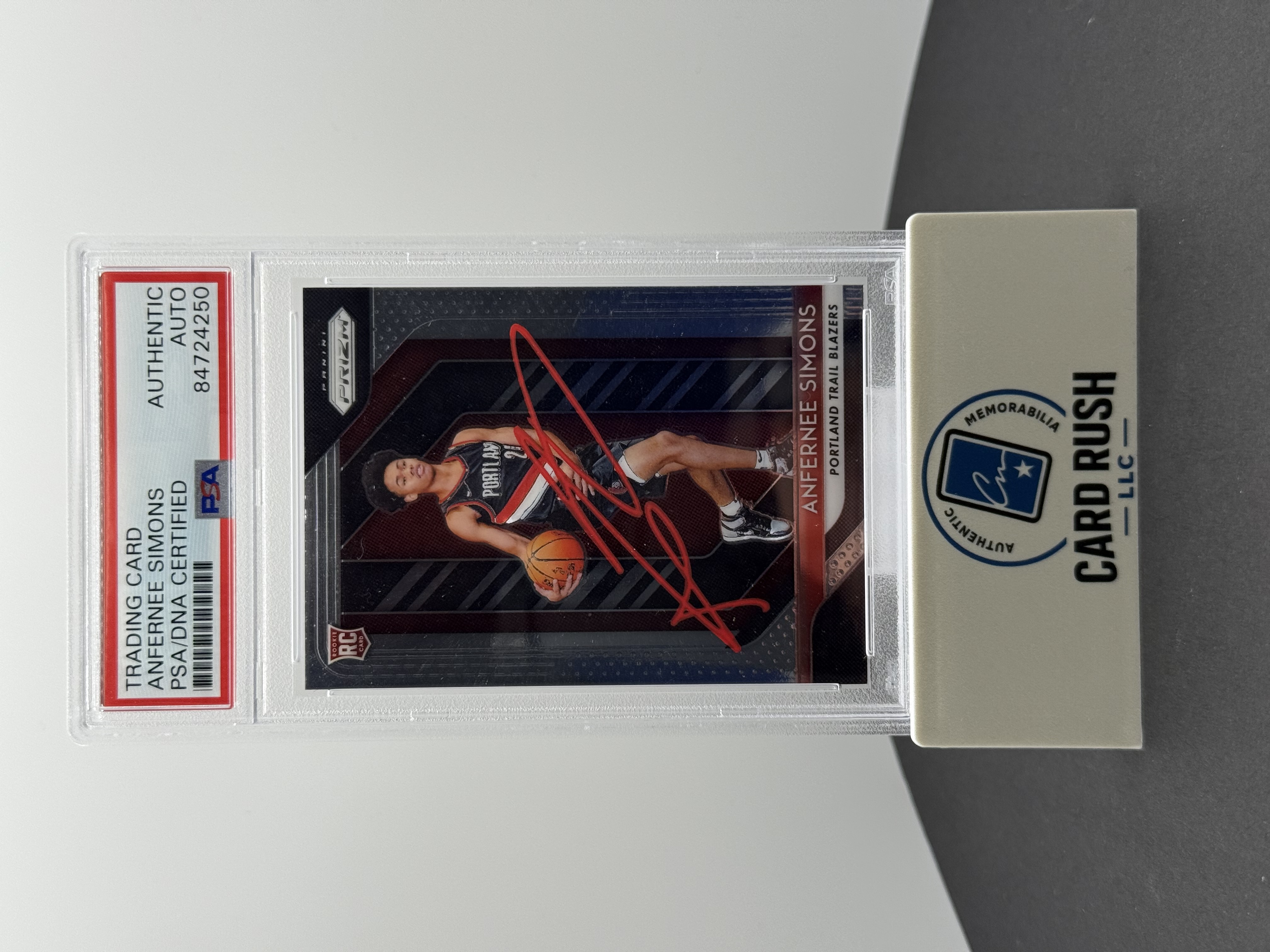 2018-19 Panini Prizm Anfernee Simons Autographed Rookie Trading Card