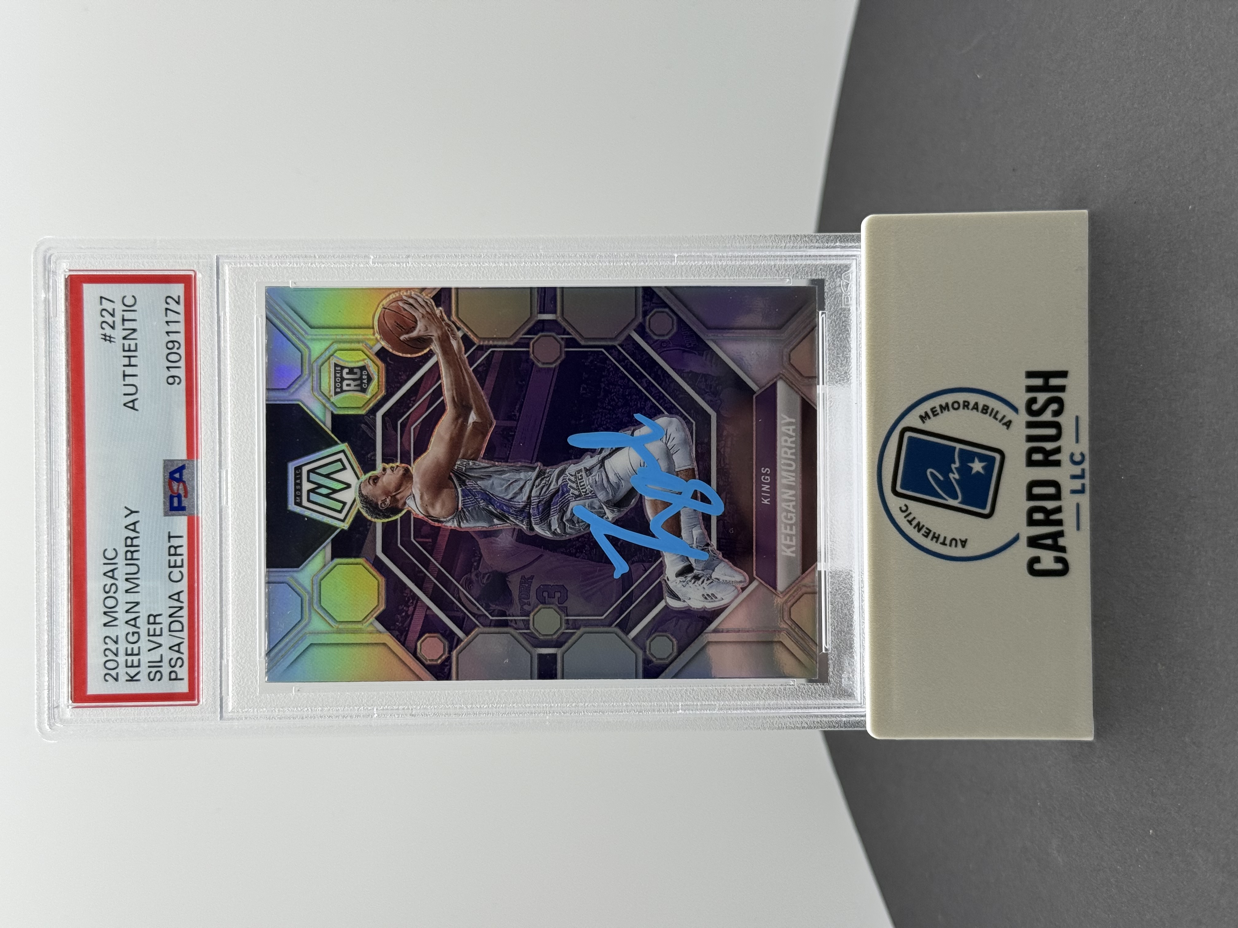 2022-23 Panini Mosaic Silver Prizm Keegan Murray Autographed Rookie Card
