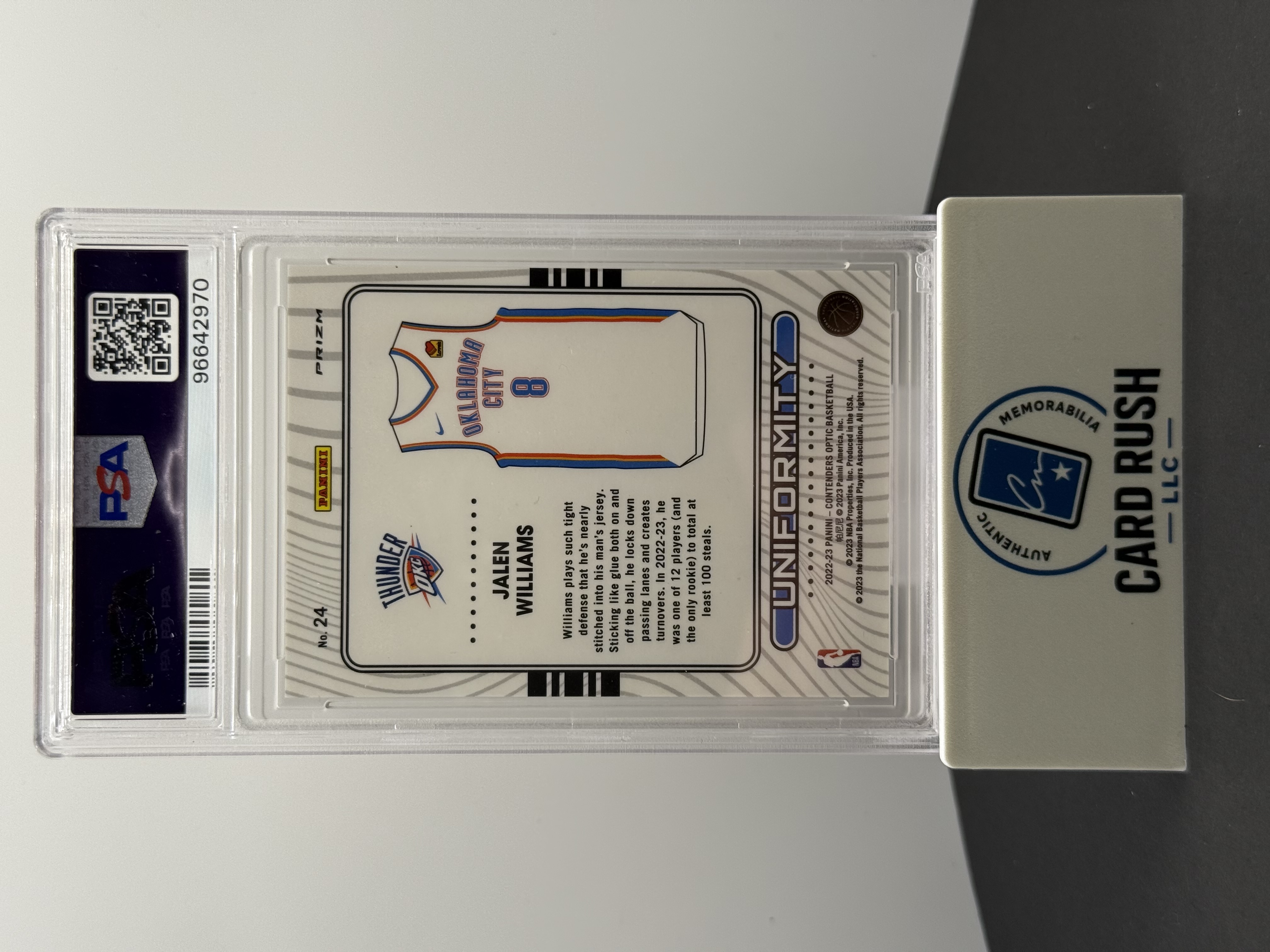 2022 Contenders Optic Jalen Williams Uniformity Red Cracked Ice