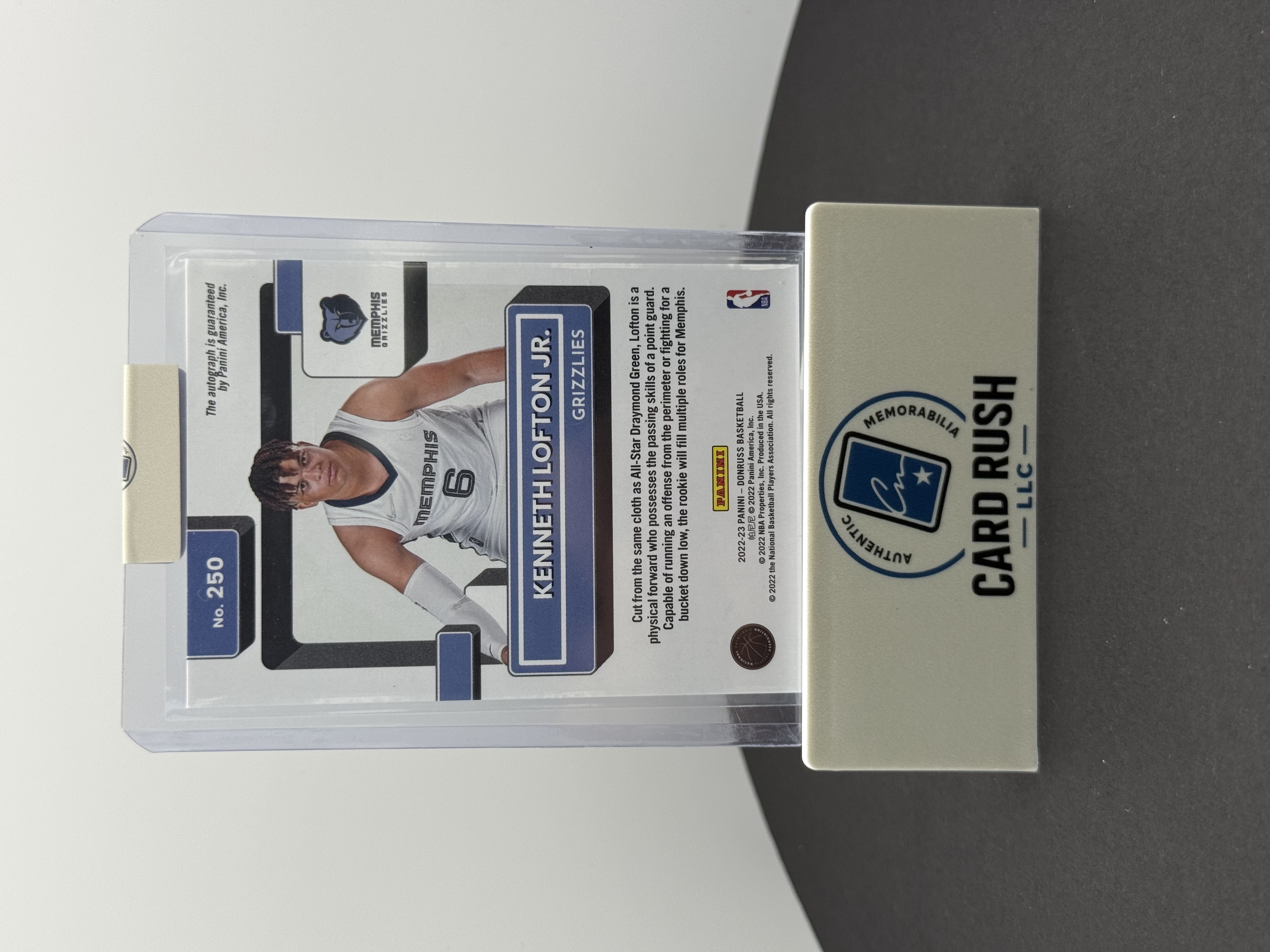 2022-23 Panini Donruss Kenneth Lofton Jr. Rated Rookie Optic Autograph Basketball Card