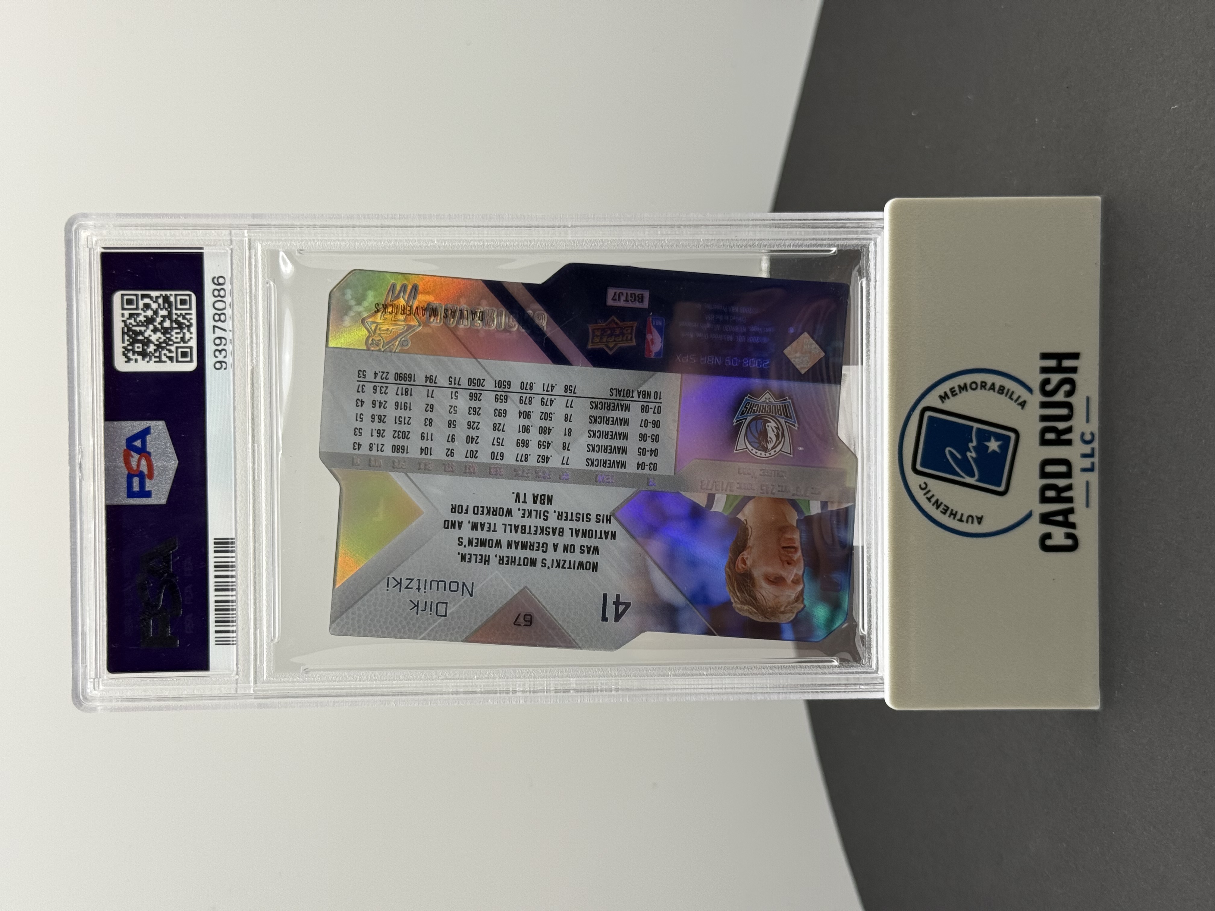 2008 SPx Dirk Nowitzki Signed Basketball Card