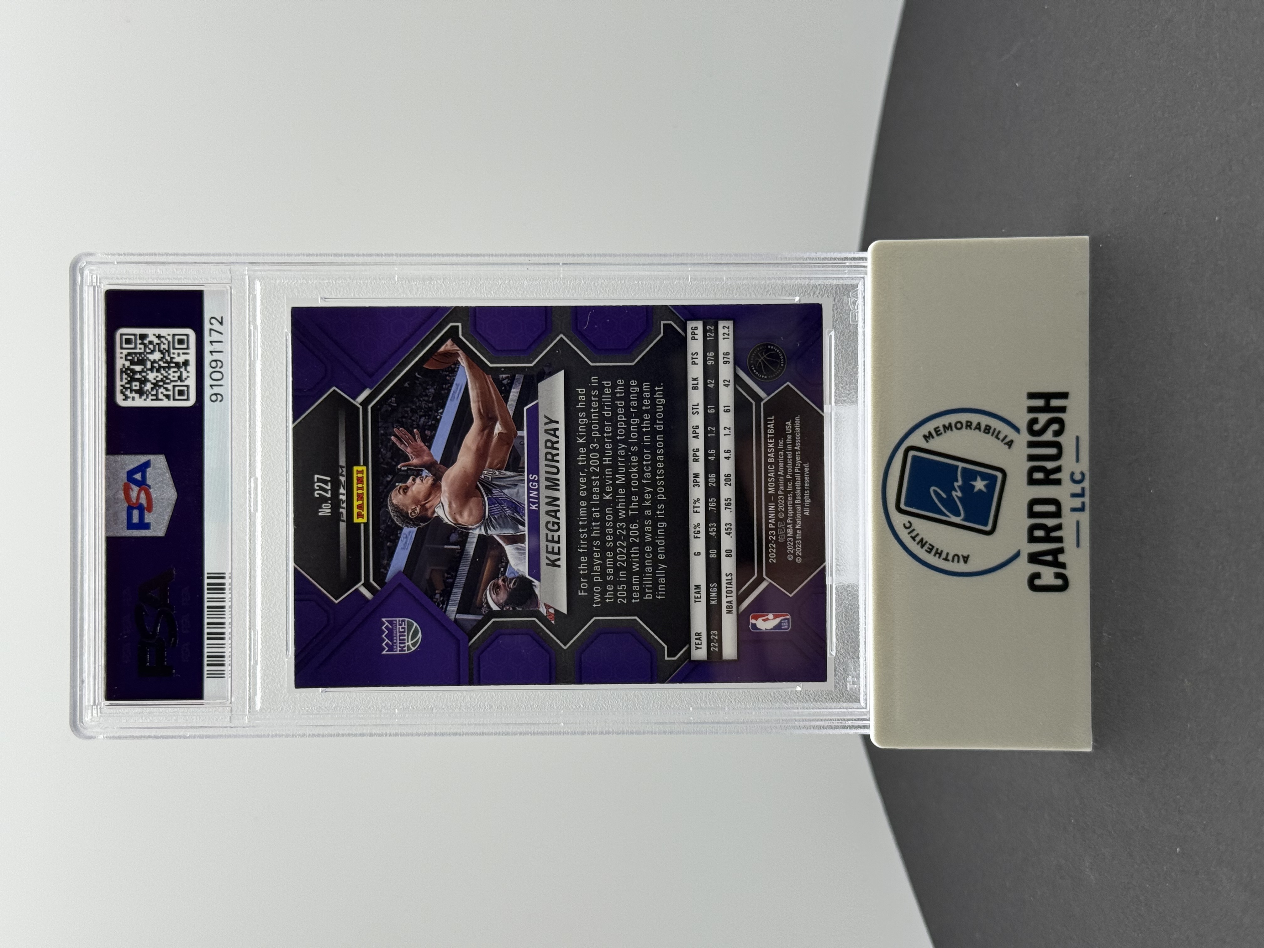 2022-23 Panini Mosaic Silver Prizm Keegan Murray Autographed Rookie Card