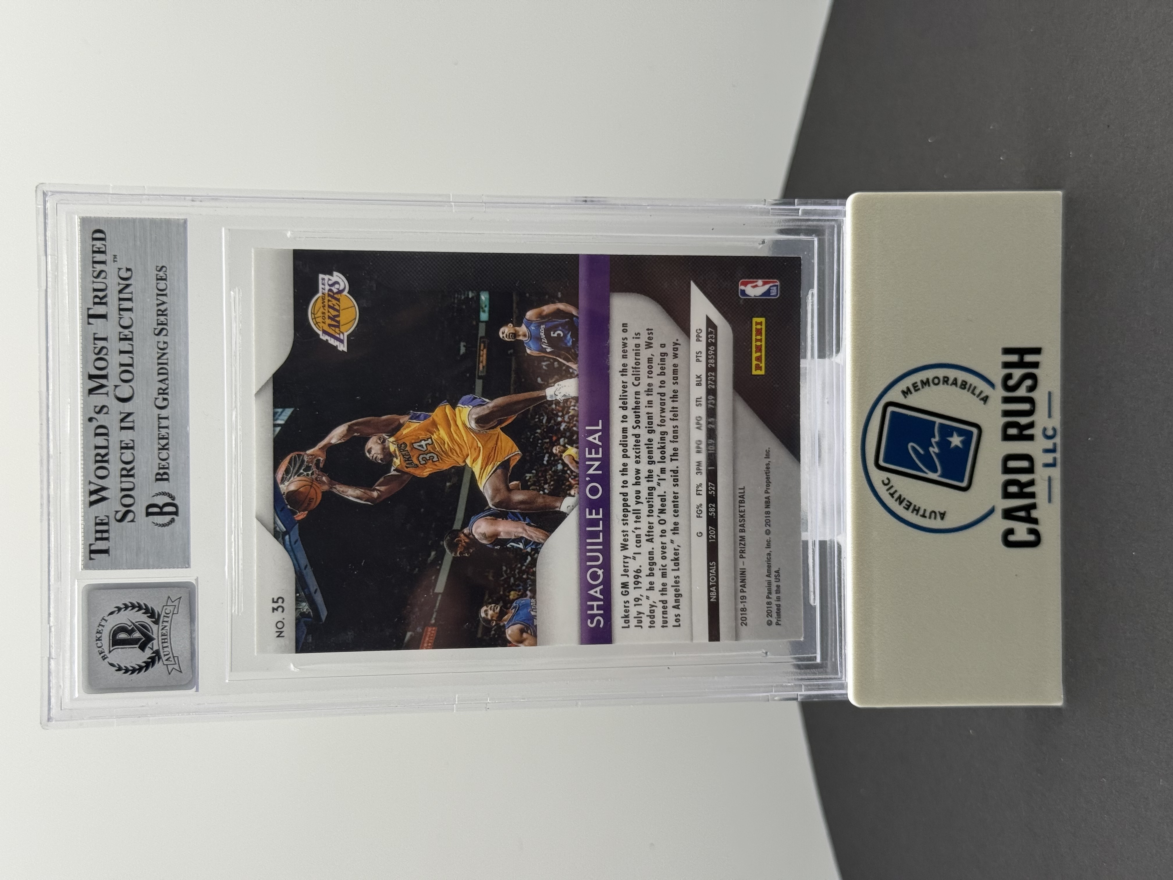 Shaquille O'Neal Panini Prizm Basketball Card Beckett 10 Autograph