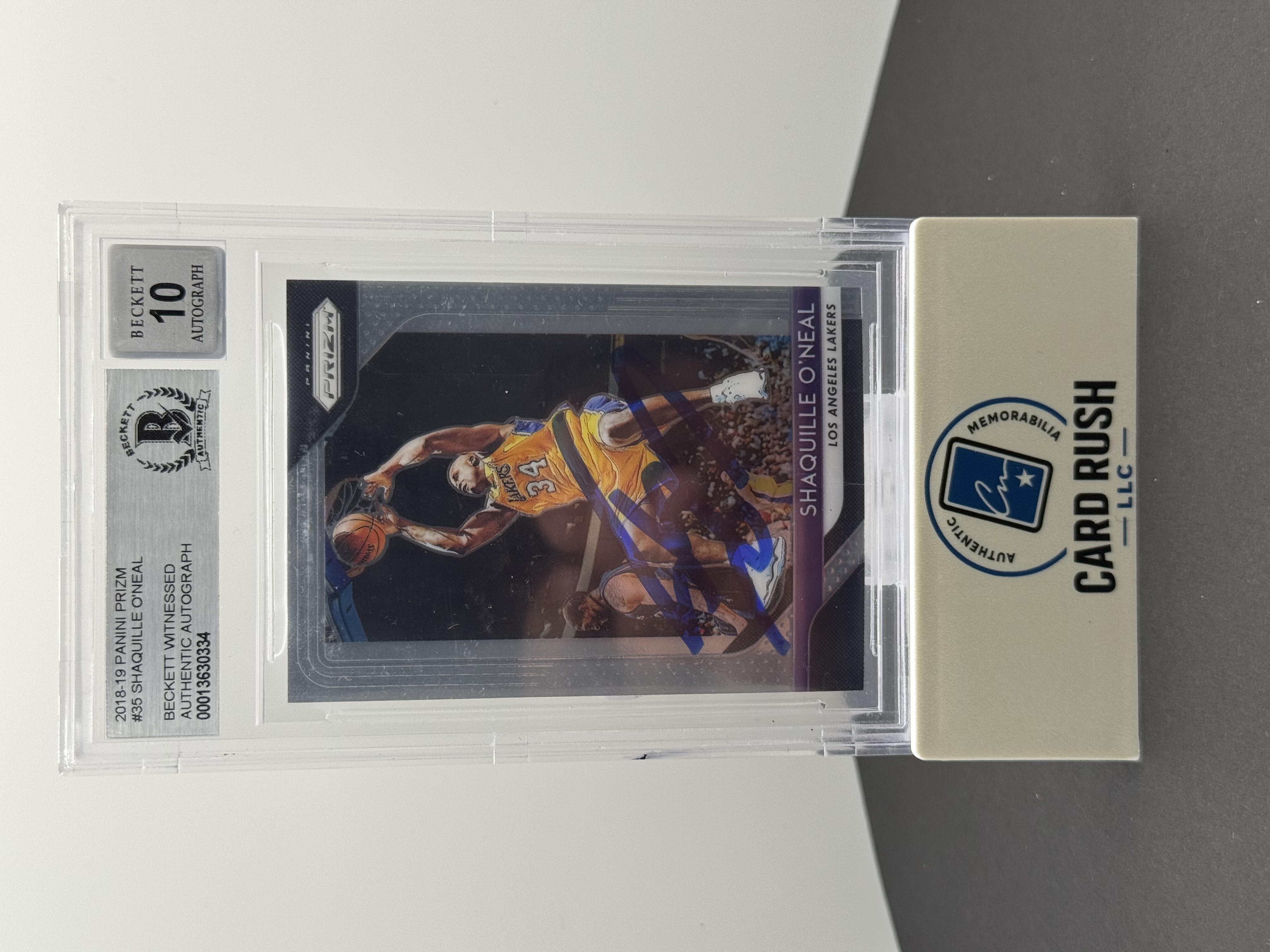 Shaquille O'Neal Panini Prizm Basketball Card Beckett 10 Autograph
