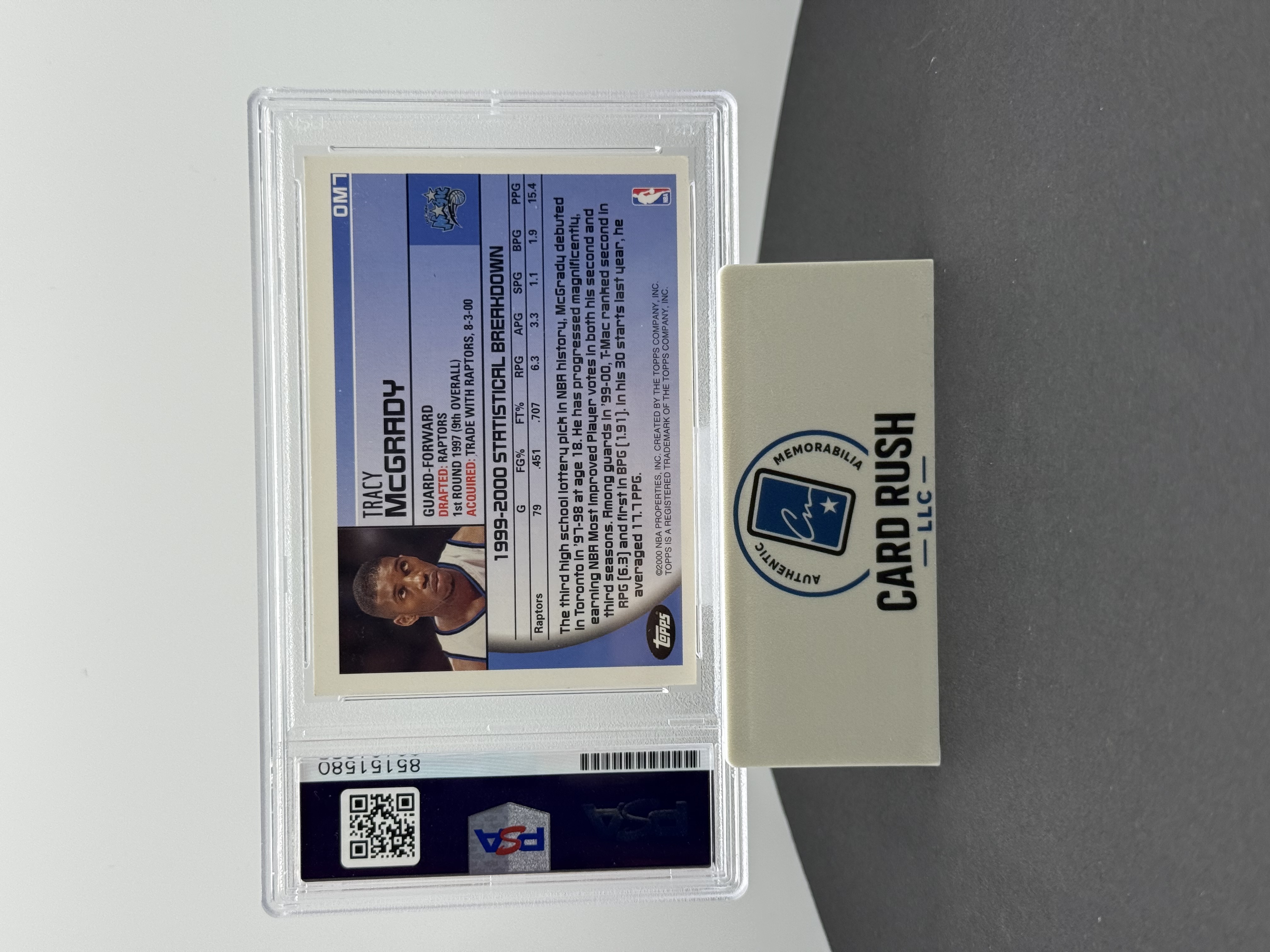 2000 Topps Tracy McGrady Autographed Trading Card