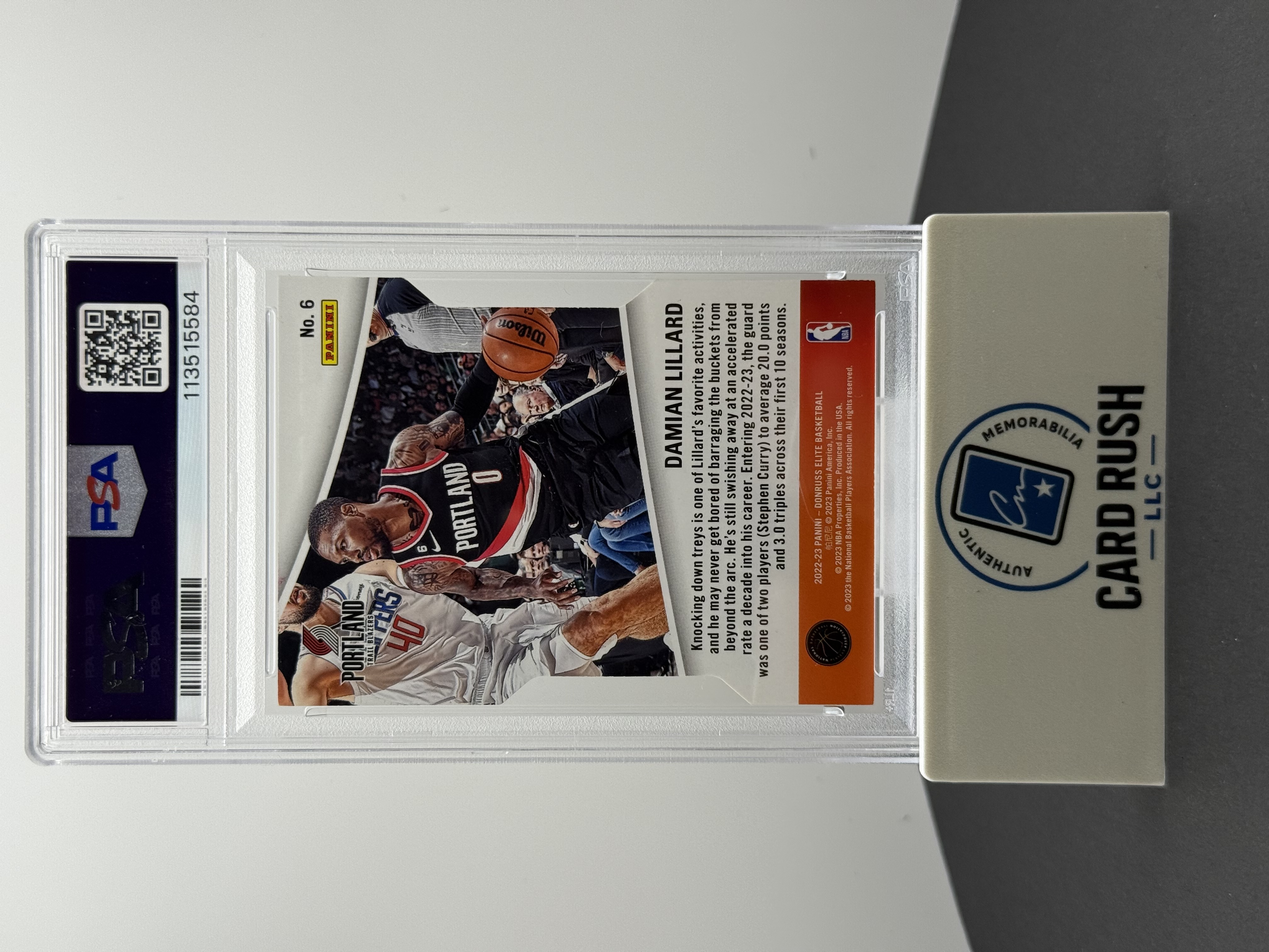 2022-23 Panini Donruss Elite Damian Lillard Full Throttle Orange Basketball Card