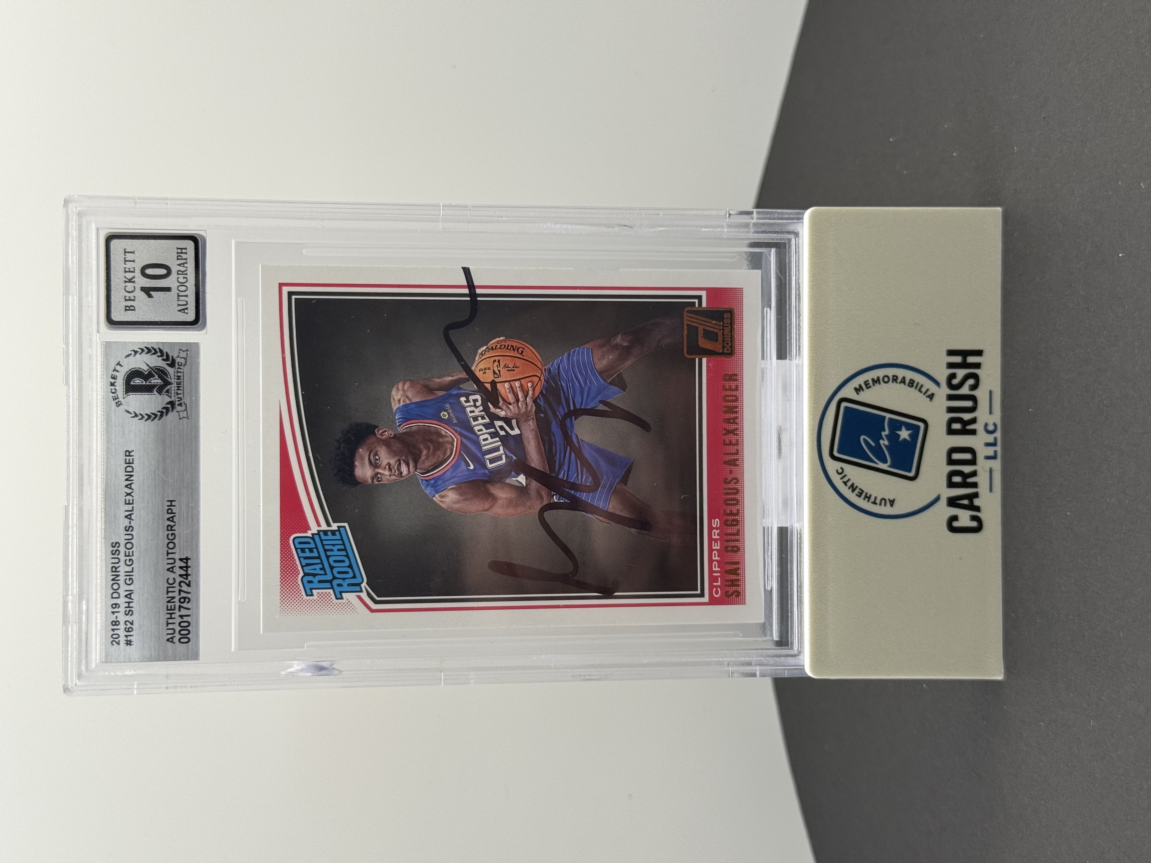 2018-19 Panini Donruss Rated Rookie Shai Gilgeous-Alexander Autographed Card