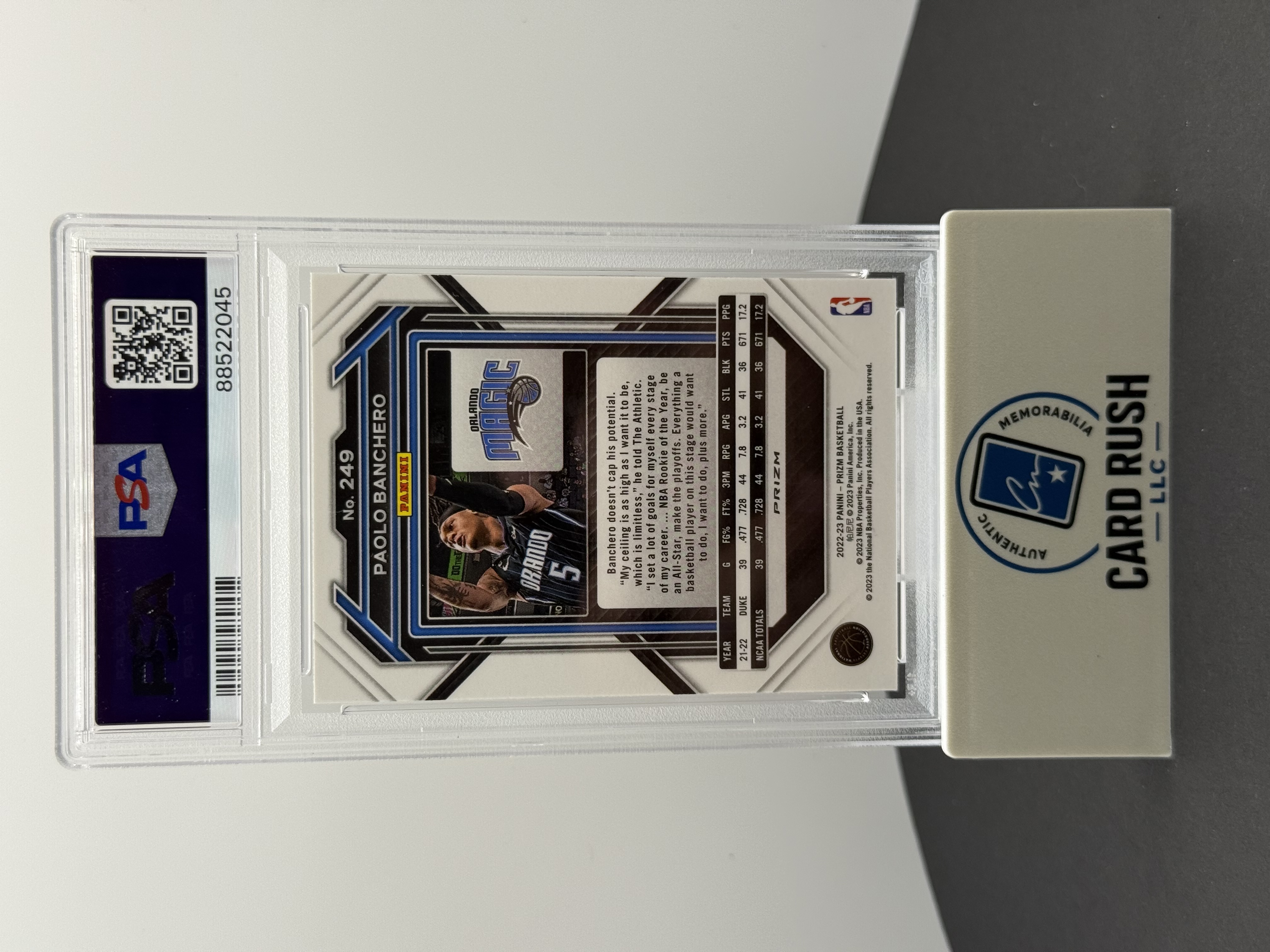 2022 Prizm Paolo Banchero Red Prizm Auto Rookie Card