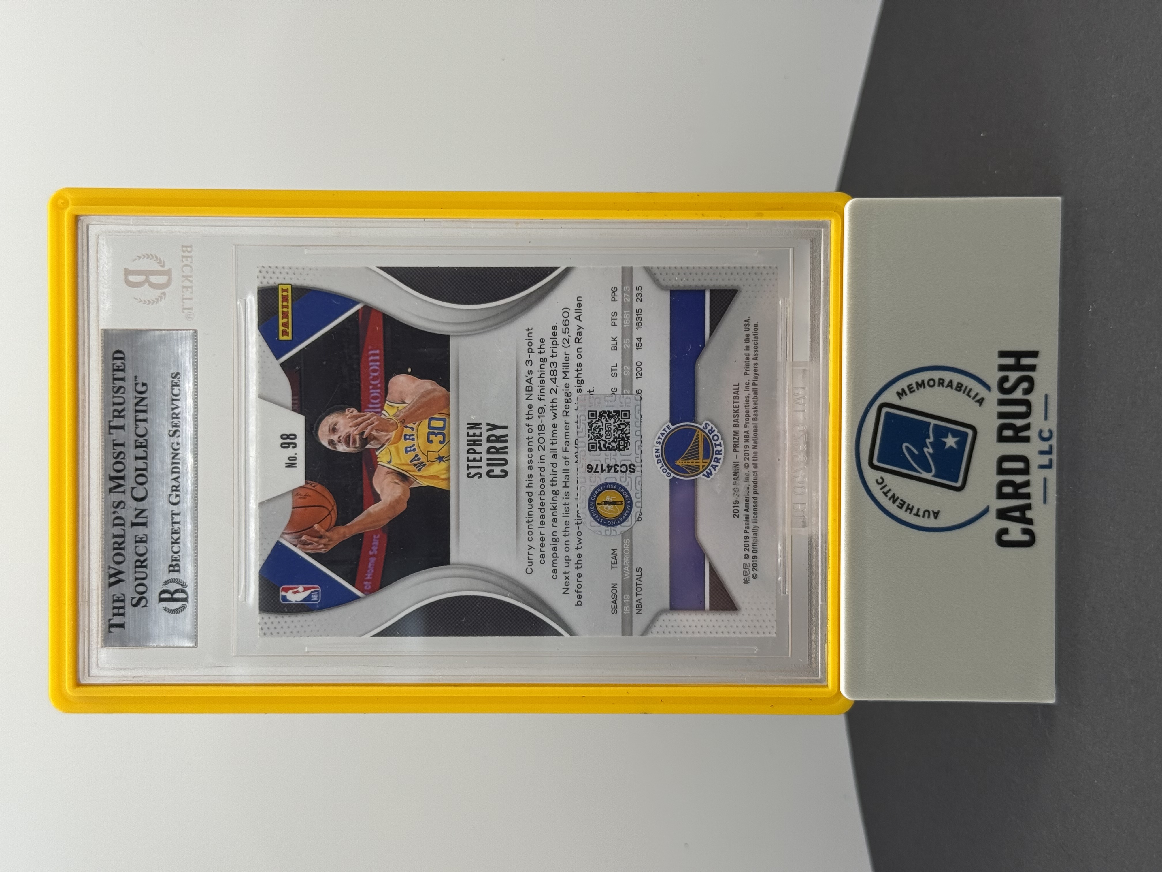 Stephen Curry Autographed Panini Prizm Basketball Trading Card