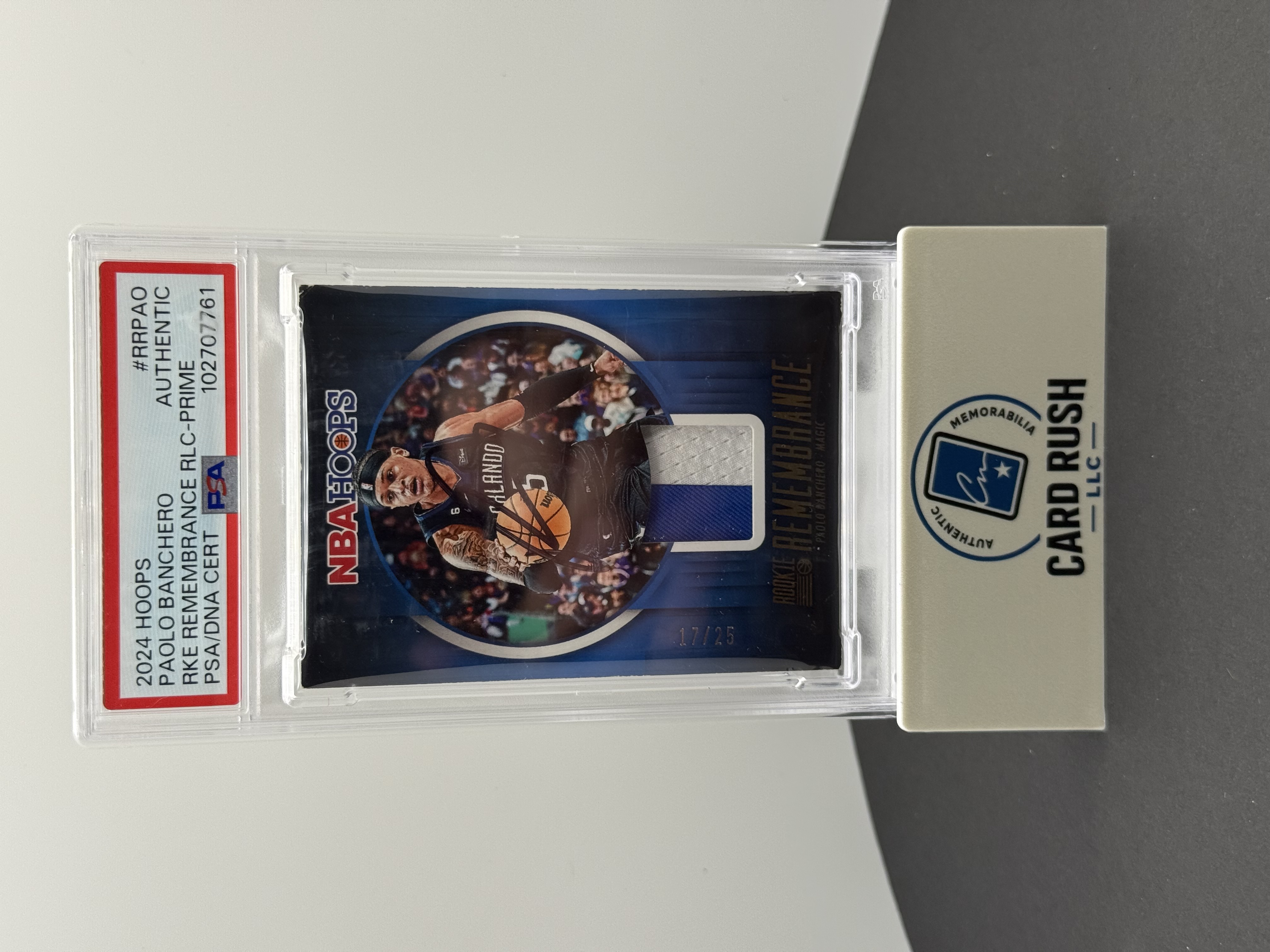 2023-23 Hoops Rookie Remembrance Paolo Banchero PSA-authentic Auto/Patch Card