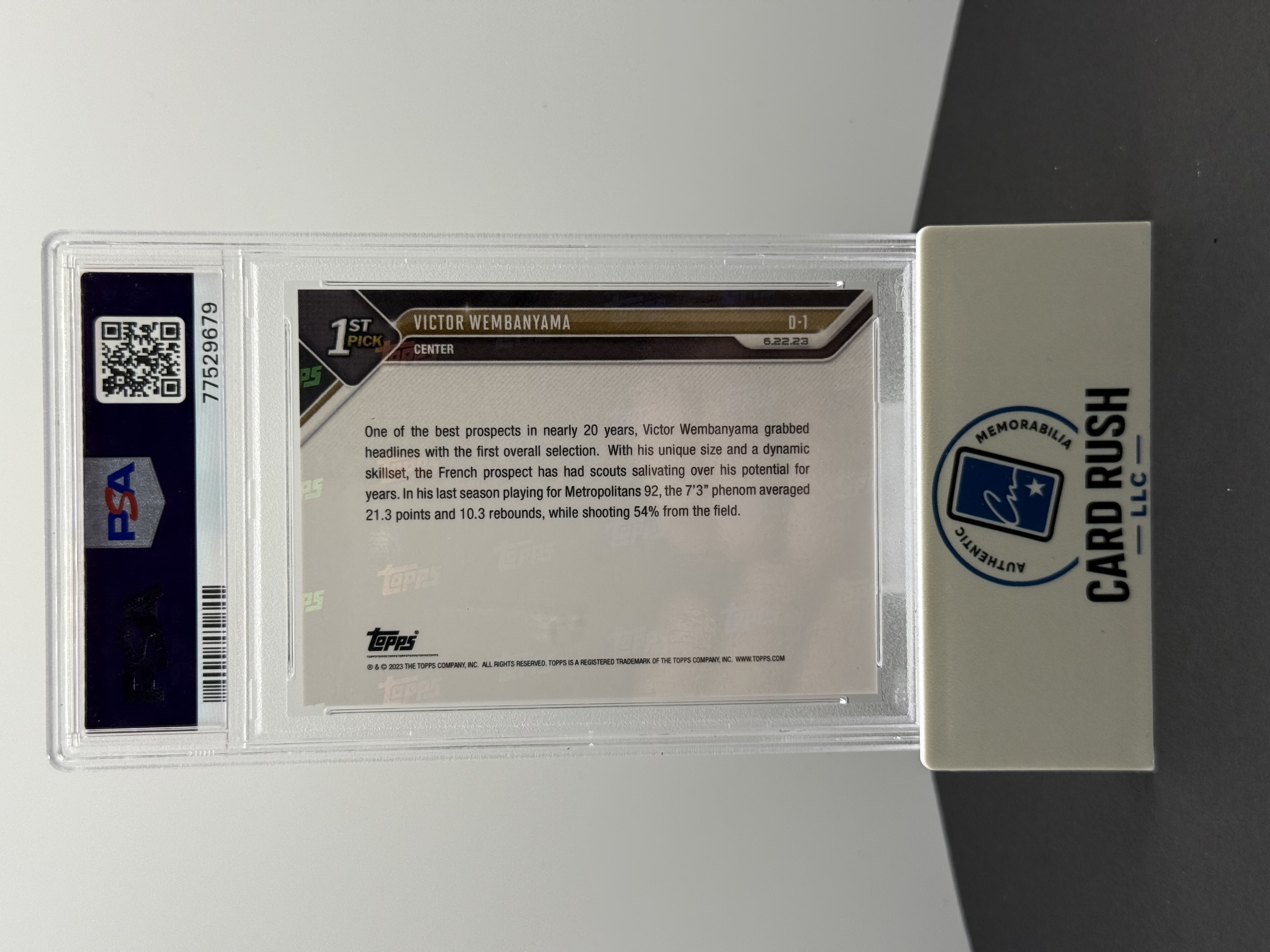 2023 Topps Now Victor Wembanyama Draft Rookie Card