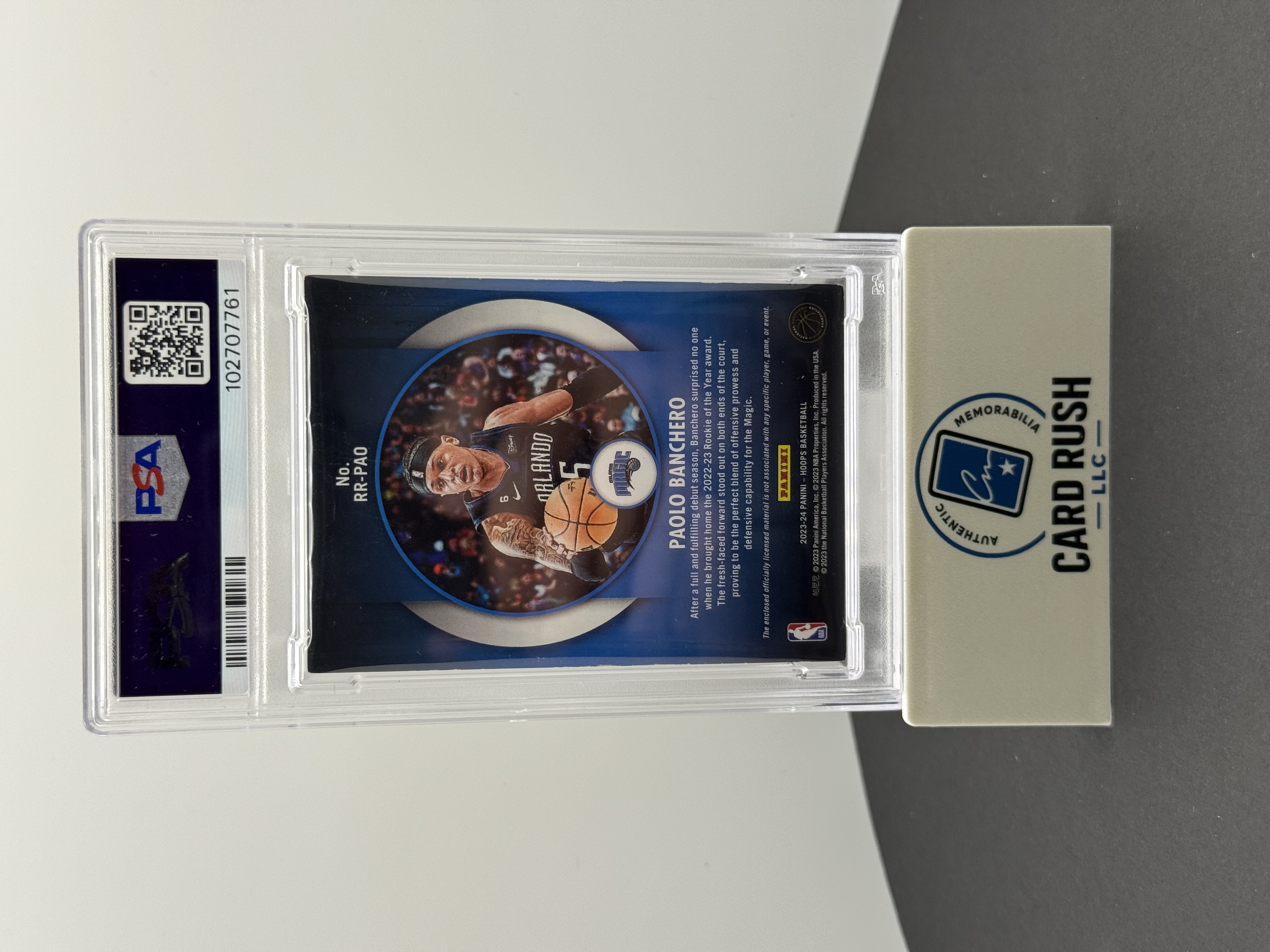 2023-23 Hoops Rookie Remembrance Paolo Banchero PSA-authentic Auto/Patch Card