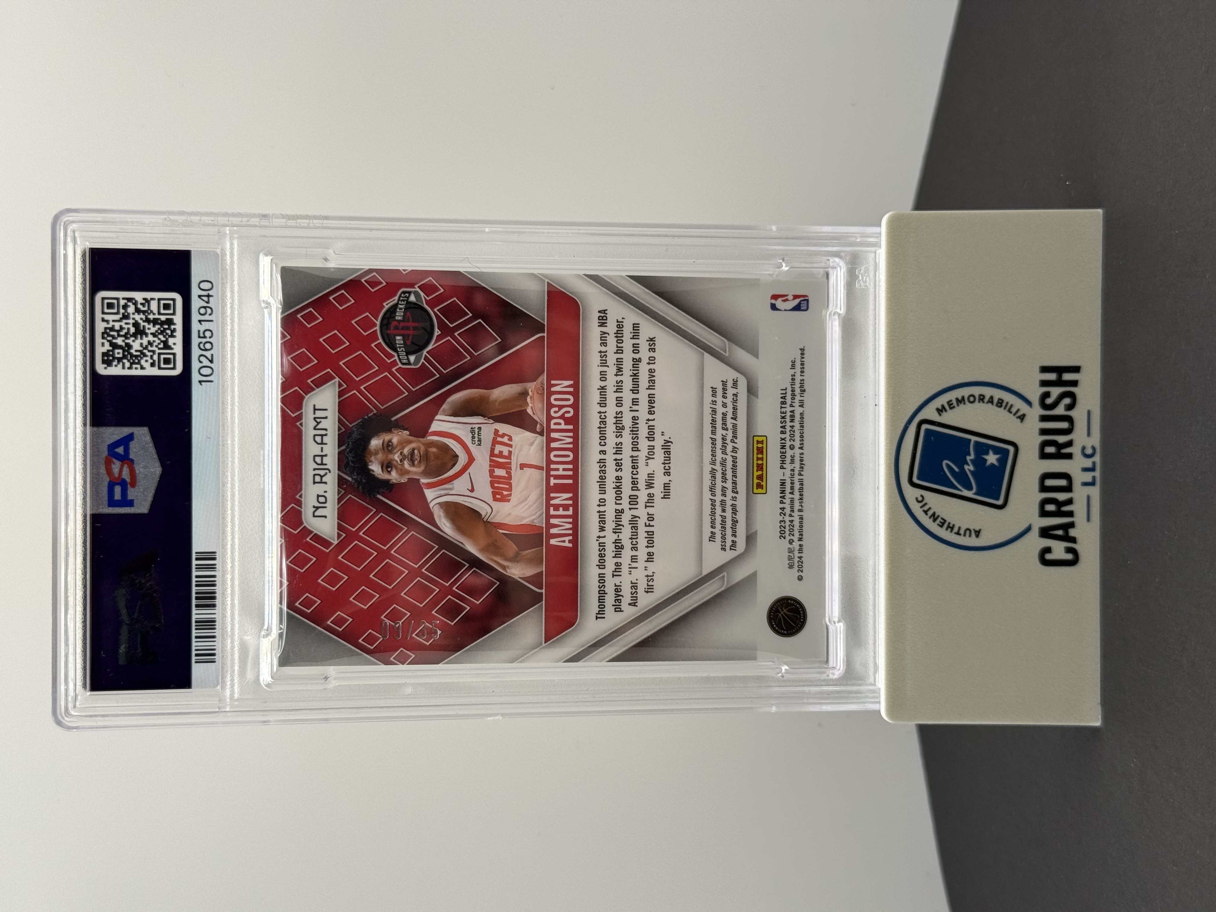 2023 Phoenix Amen Thompson Rookie Patch Auto Card