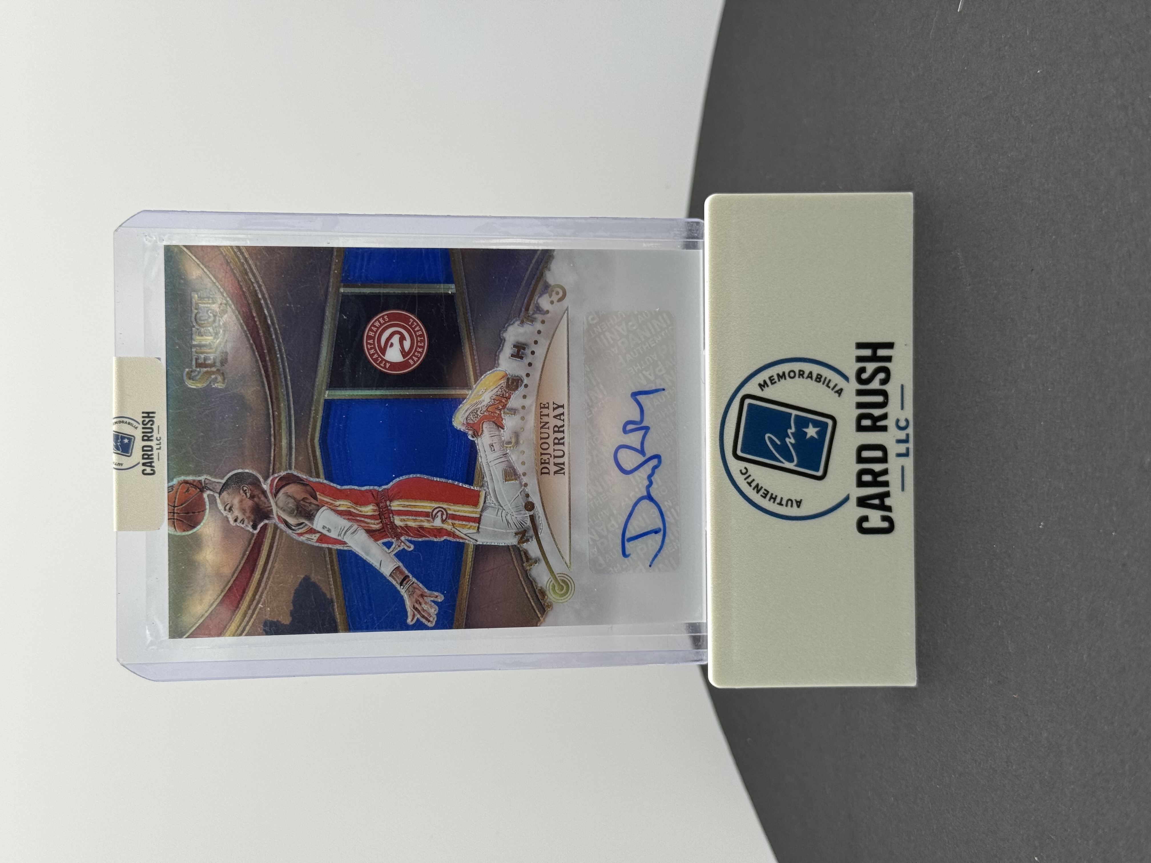 2022-23 Panini Select In Flight Dejounte Murray Autographed Basketball Trading Card