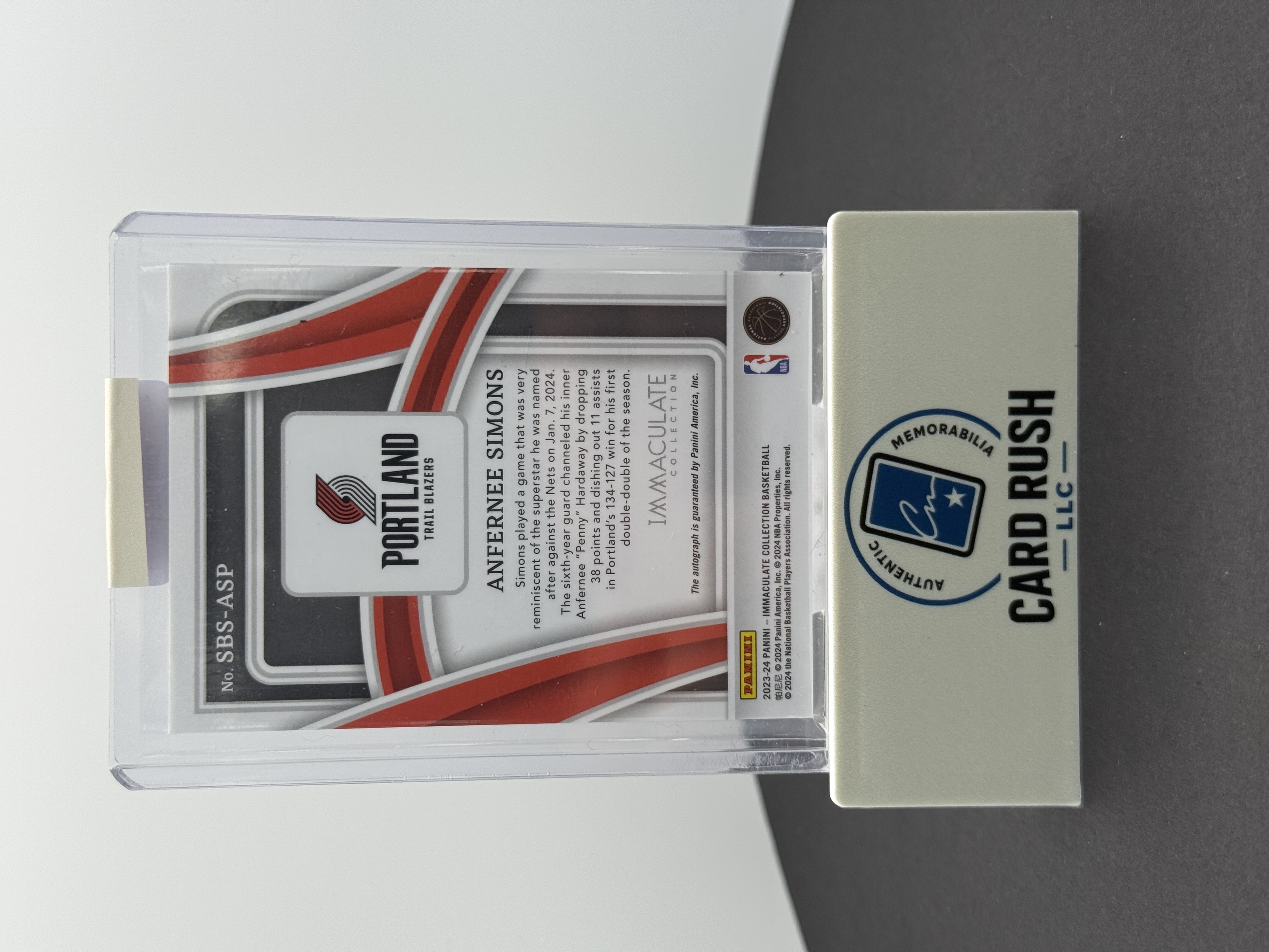 2023-24 Panini Immaculate Collection Anfernee Simons Basketball Trading Card