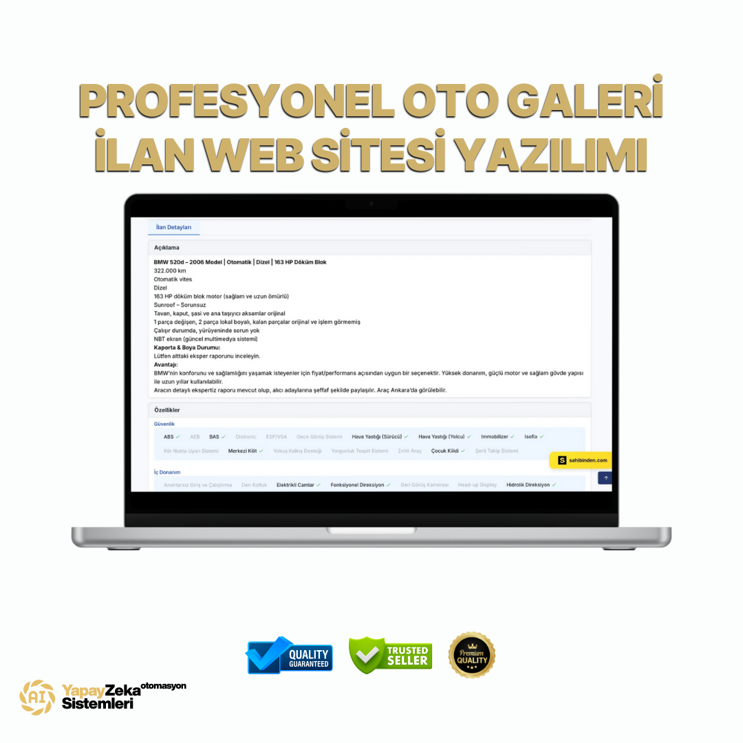 Galericiler İçin Özel Tasarlanmış Dijital Çözüm: Sahibinden API Entegrasyonu ile Satışlarınızı Artırın
