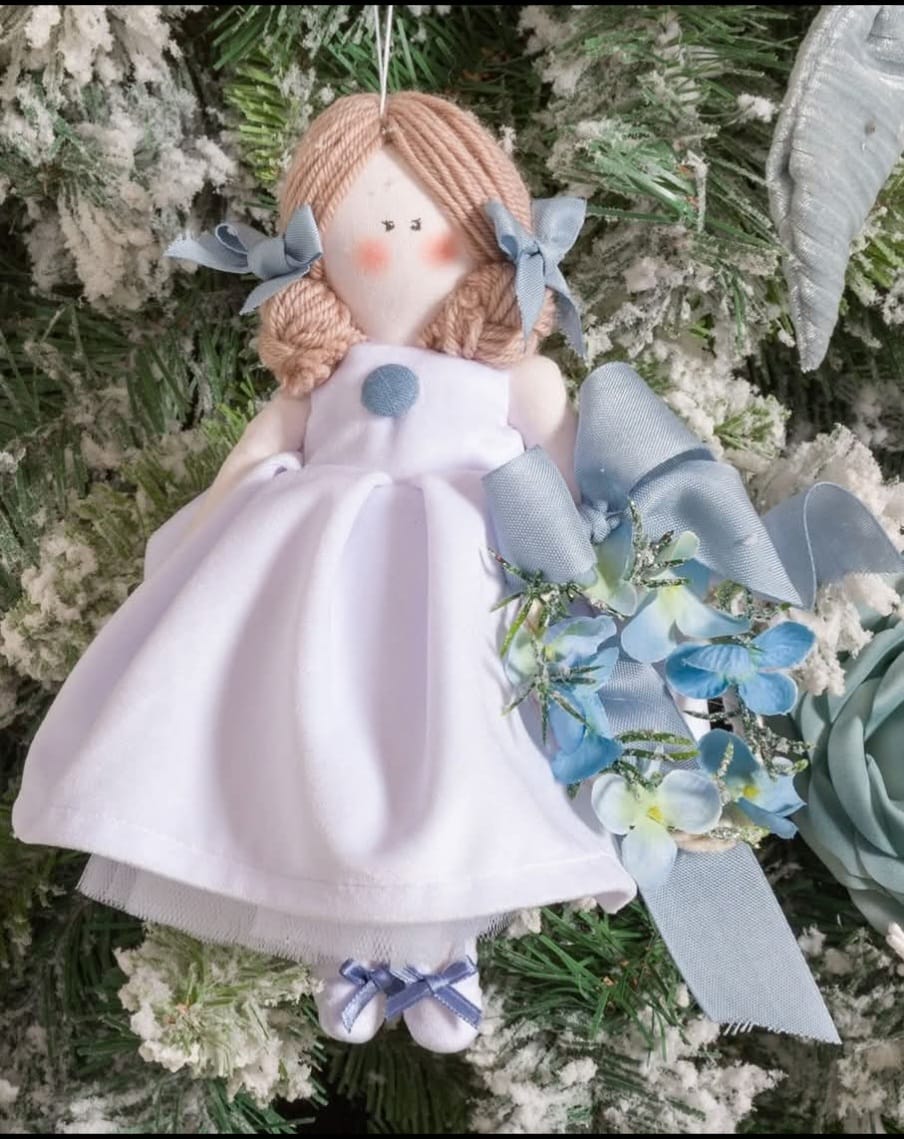 Handmade Fabric Doll Ornament