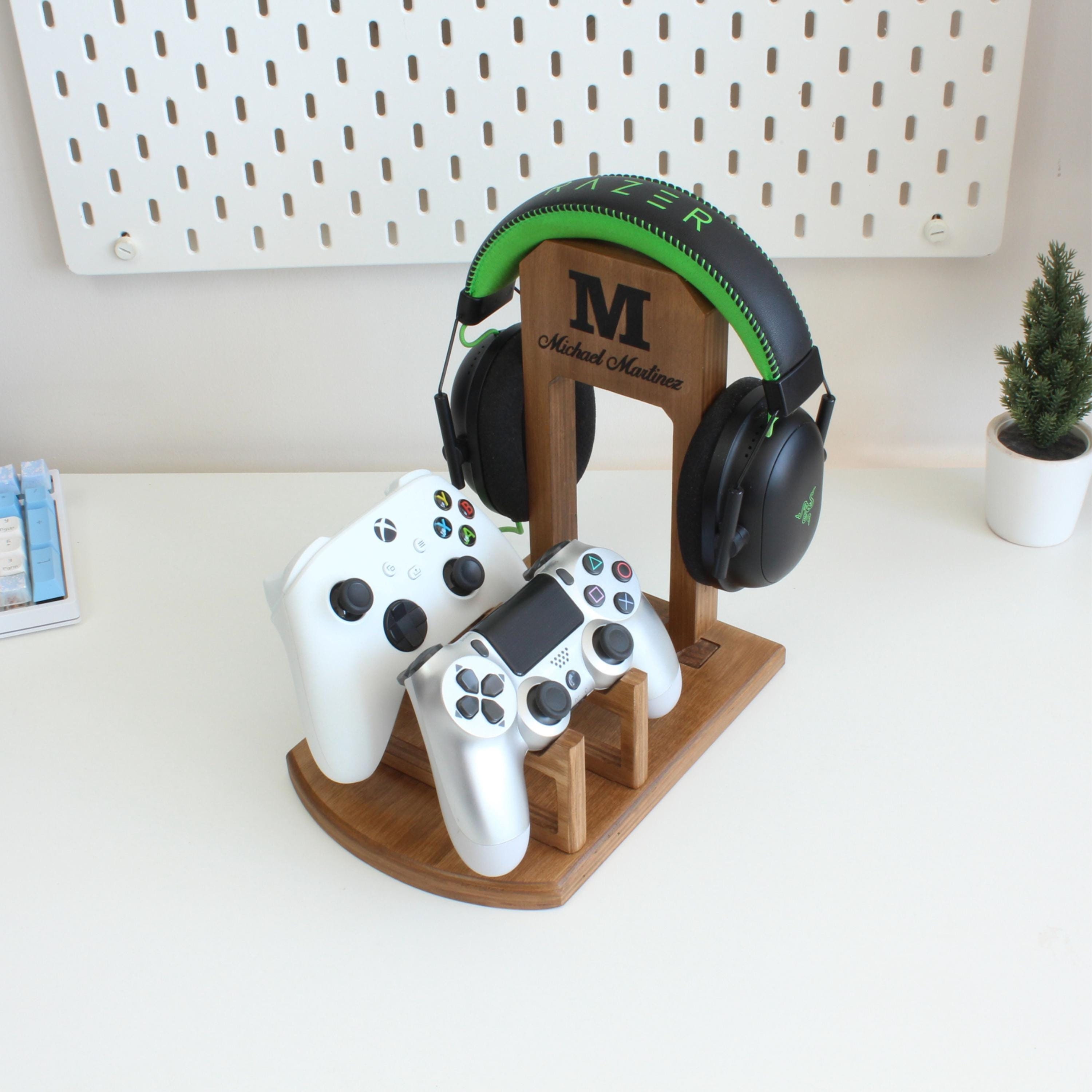 Personalized Controller and Headphone Stand – Custom Gaming Gift – Desk Organizer for Gamers