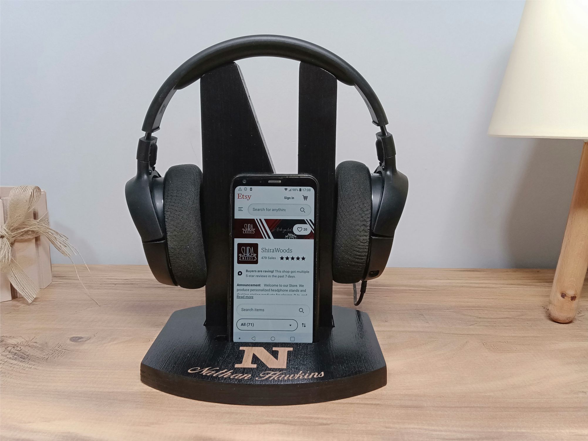 Headphone stand for Christmas, Valentine's Day gift Headphone holder, Personalized Gamer gift Headset Holder, Boyfriend gift, Gift for men