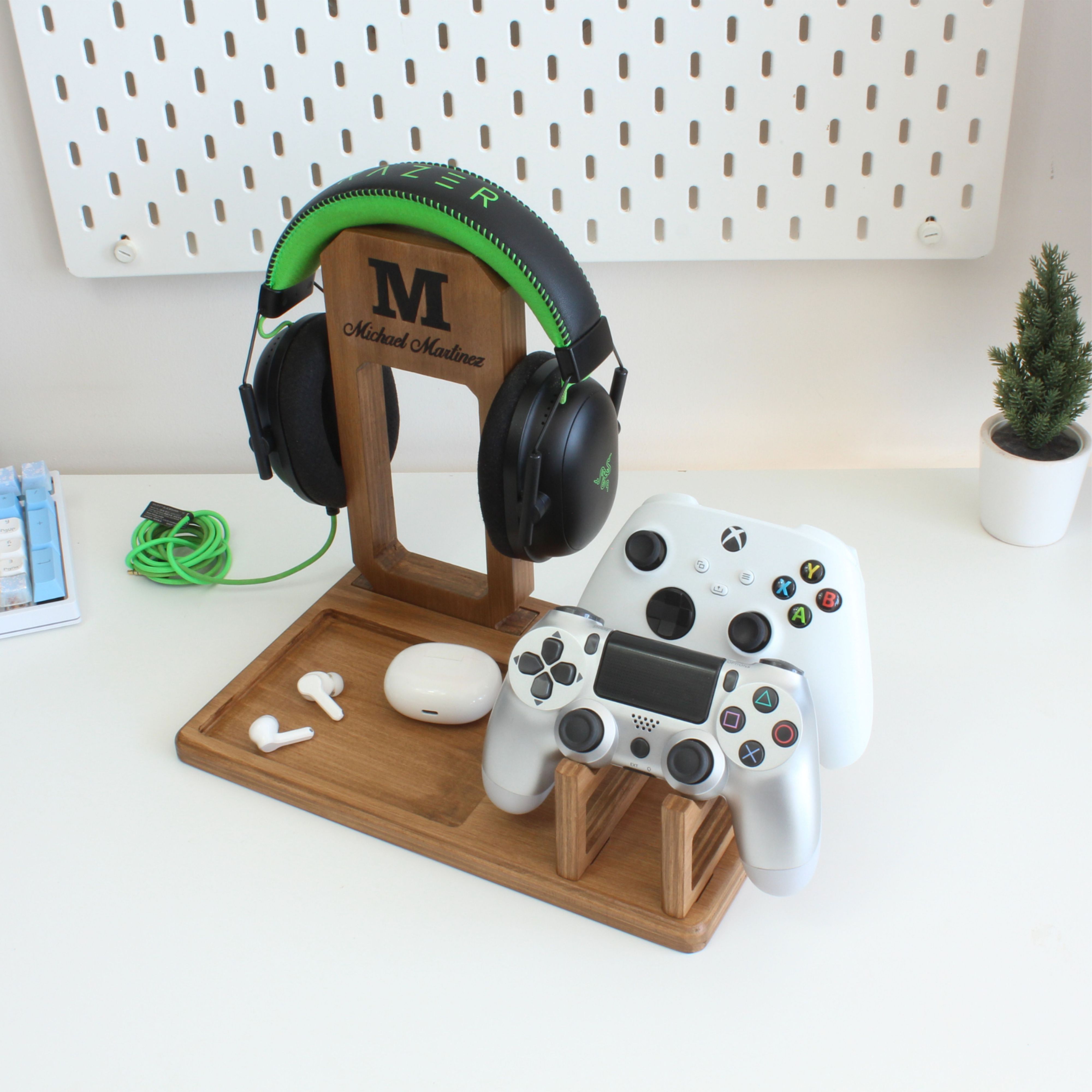 Wooden Gaming Accessories Stand