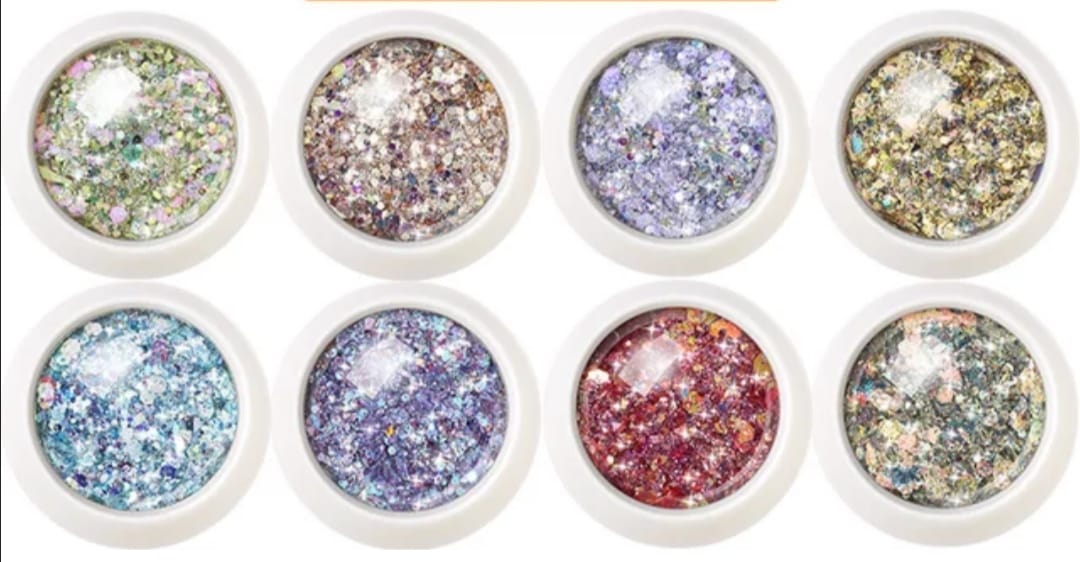 Holographic Nail Glitter Powder Set
