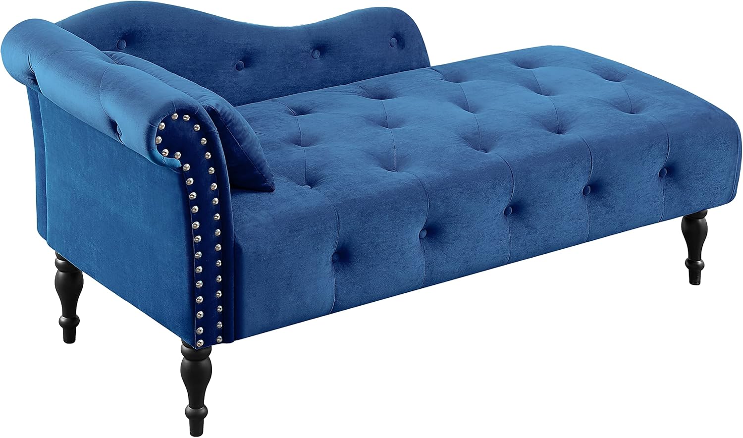 Blue Velvet  Armless Chaise Lounge Indoor Chair