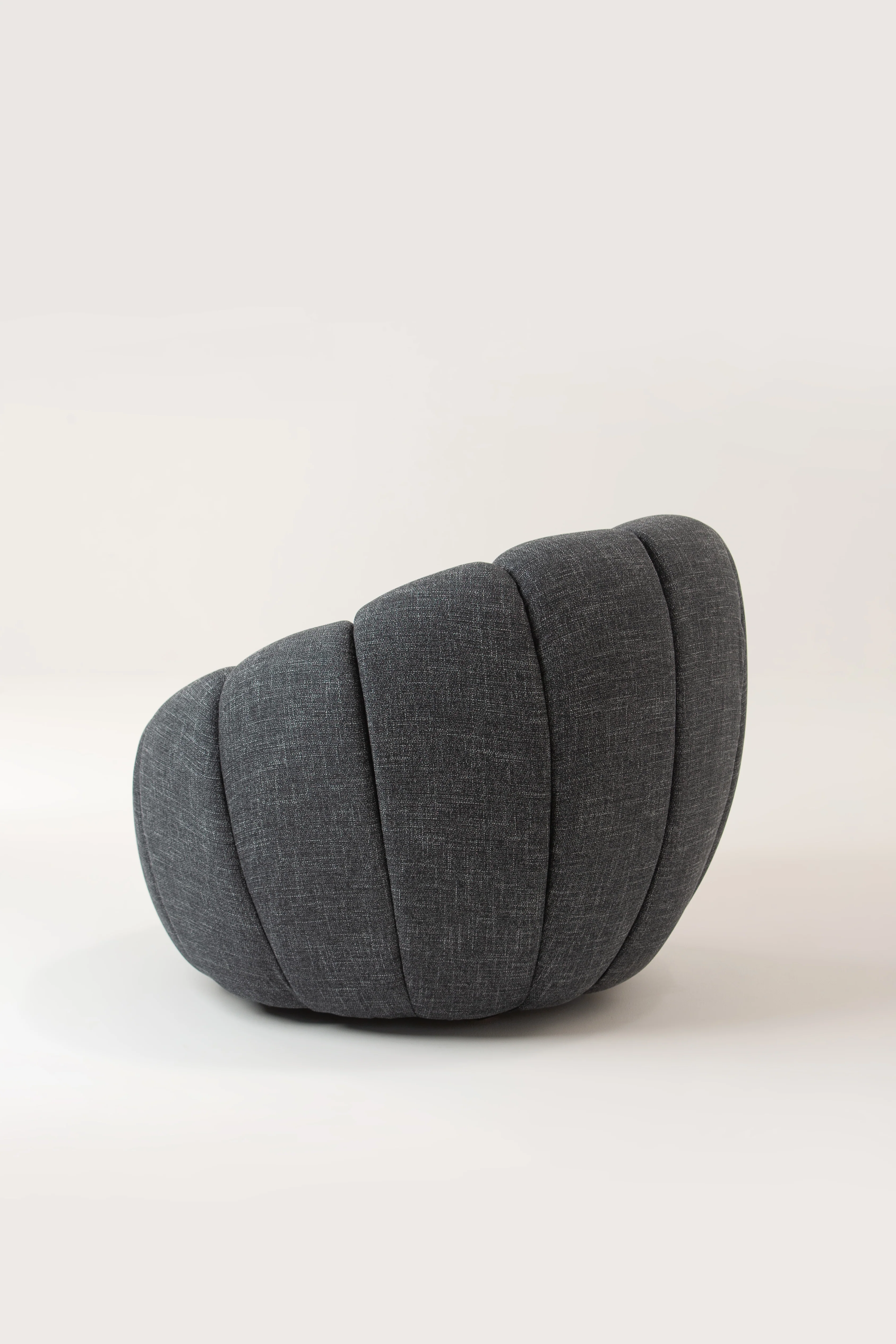 Grey Blossom Rounded Armchair