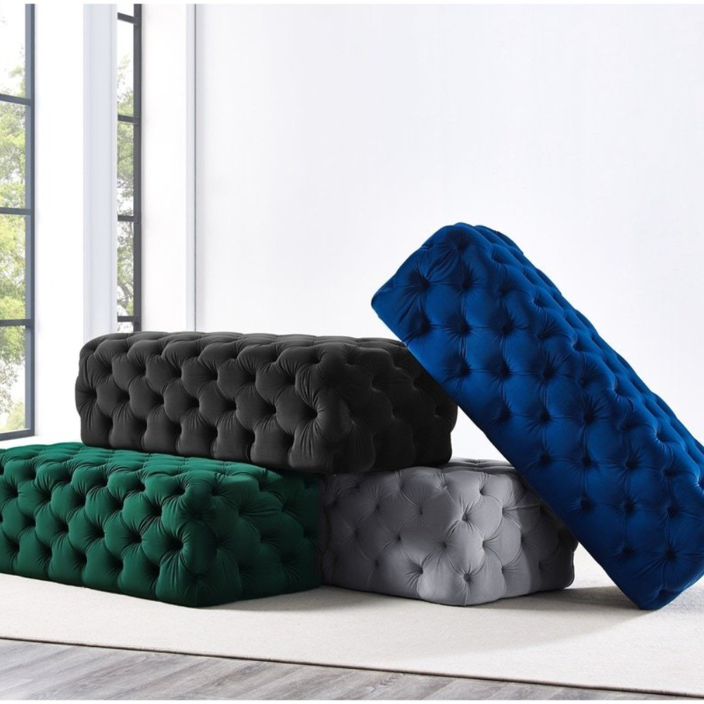 Kelemen Long Velvet Ottoman Bench