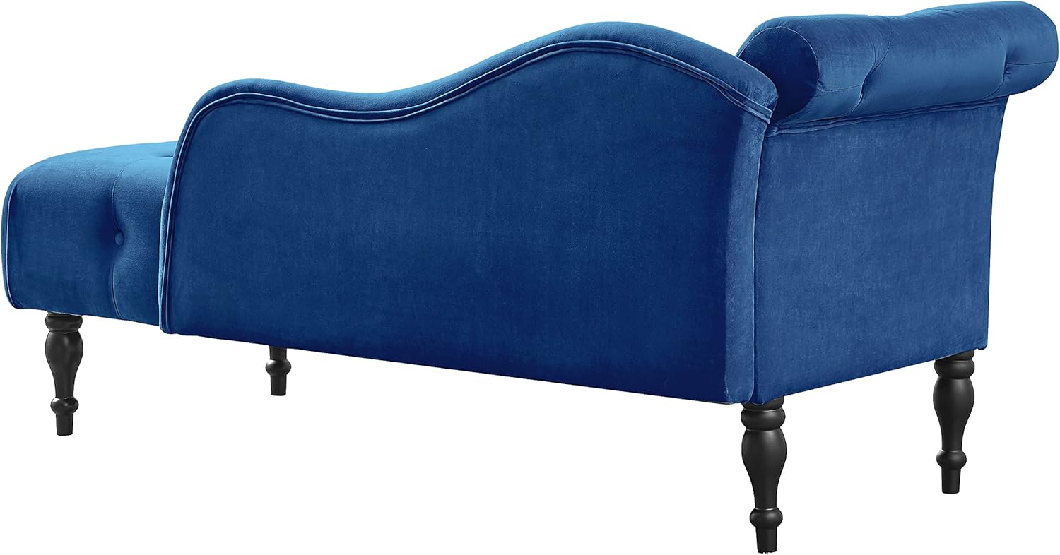 Blue Velvet  Armless Chaise Lounge Indoor Chair