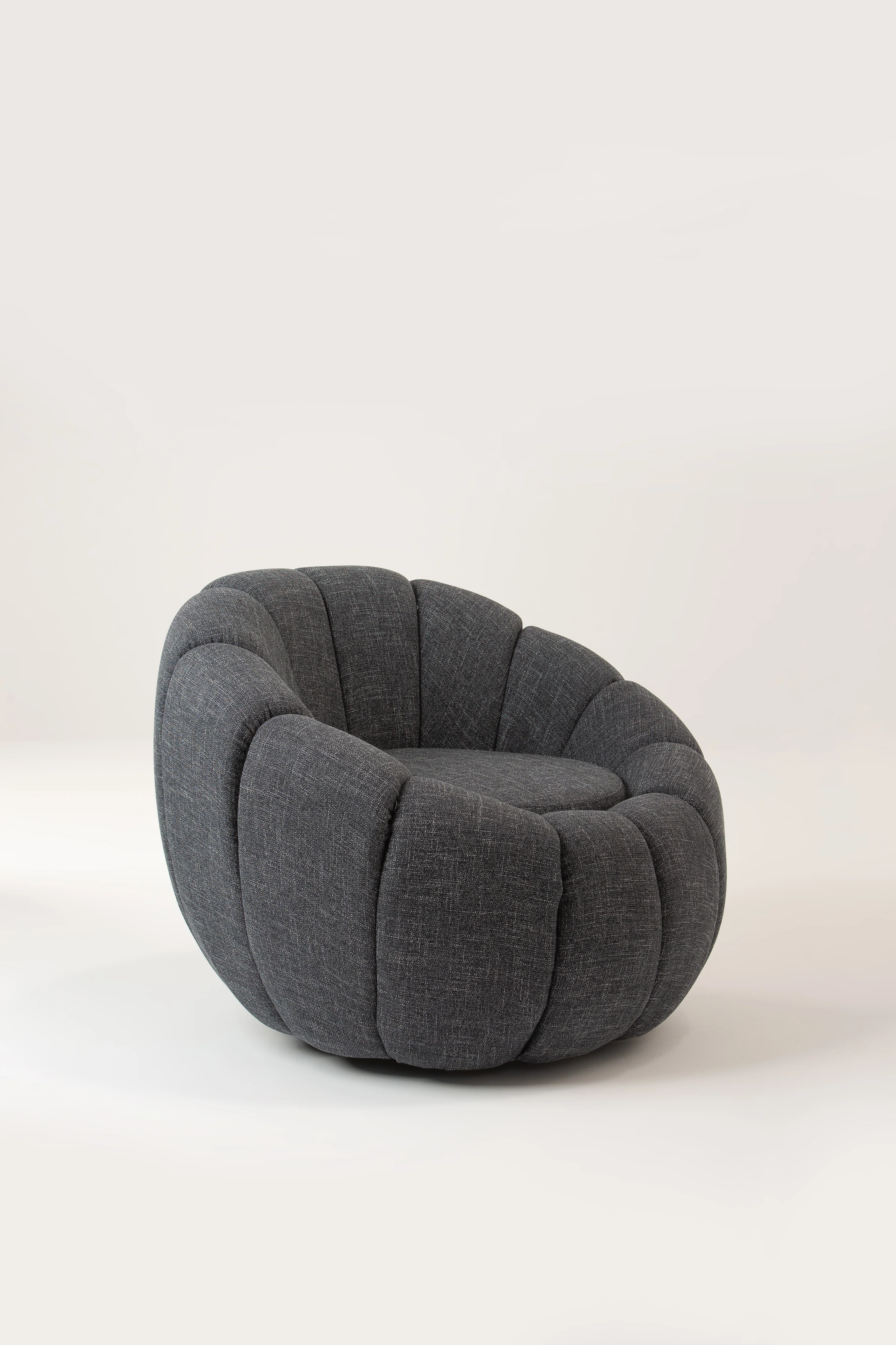 Grey Blossom Rounded Armchair