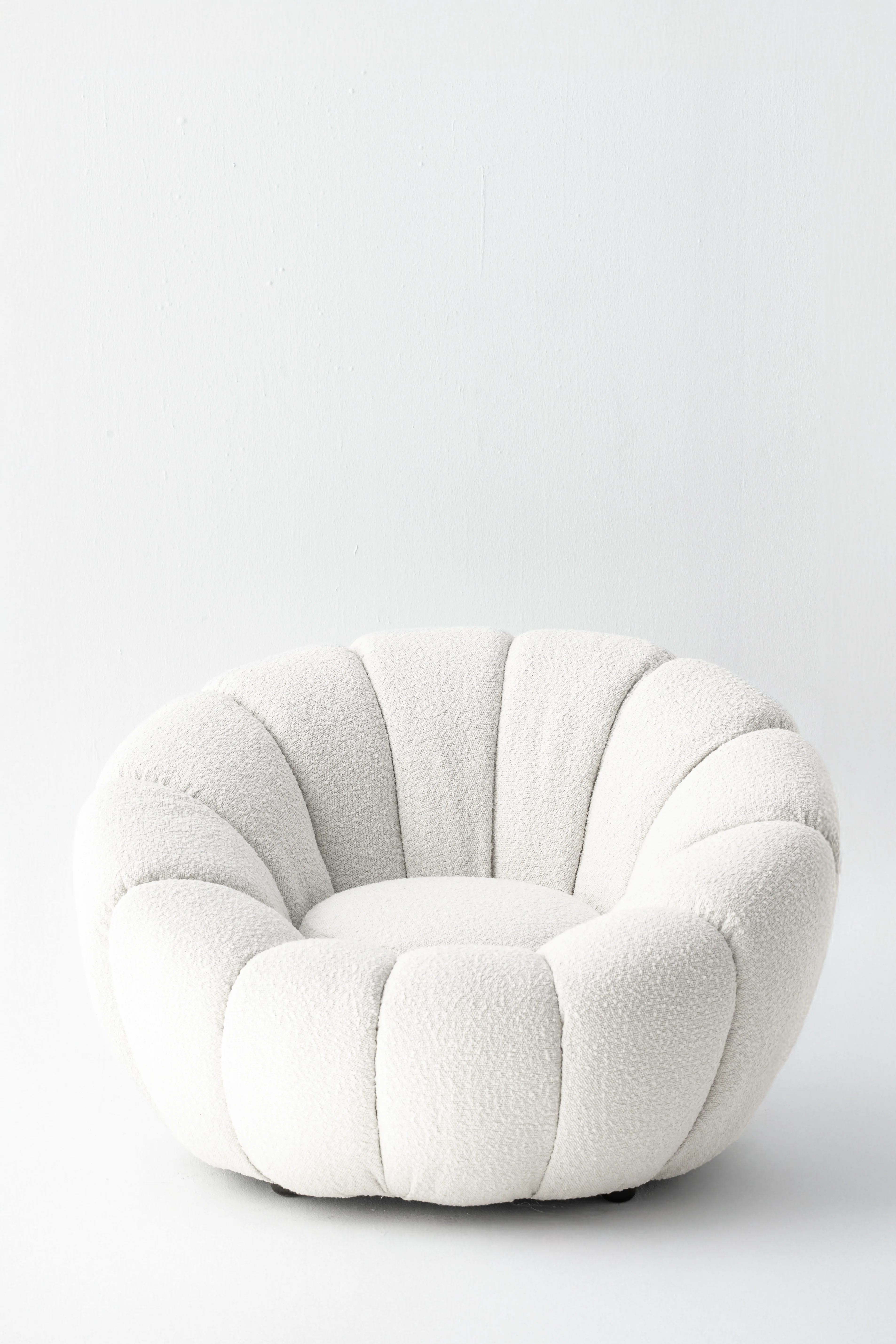 White Blossom Rounded Armchair