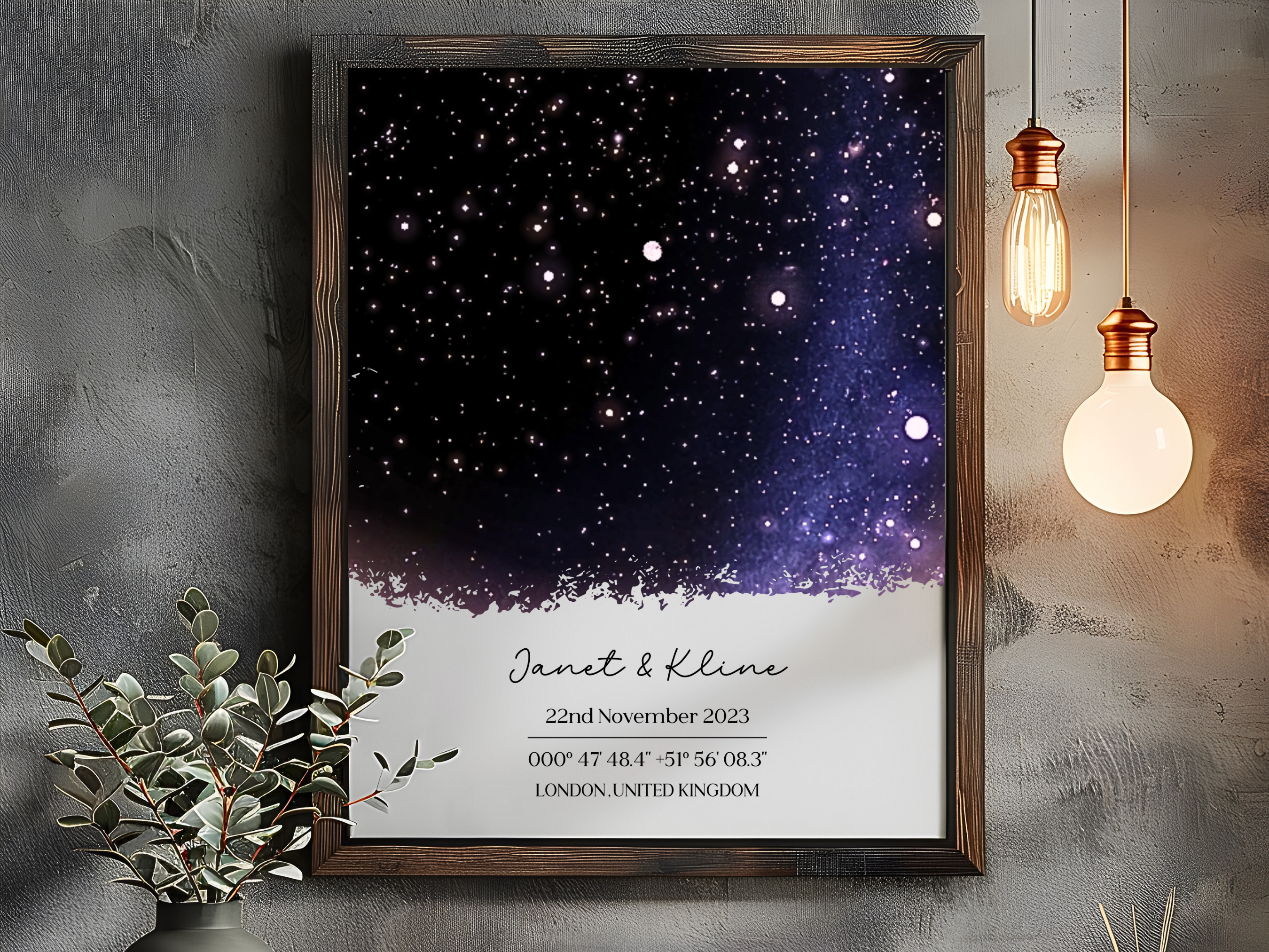 Our Love - Personalised Constellation Star Map Art Print 