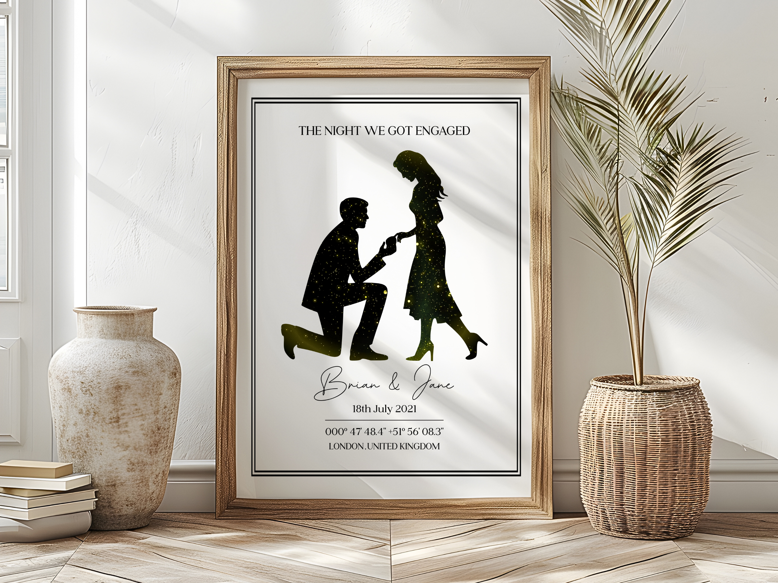 The Night we got Engaged - Personalised Constellation Star Map Art Print