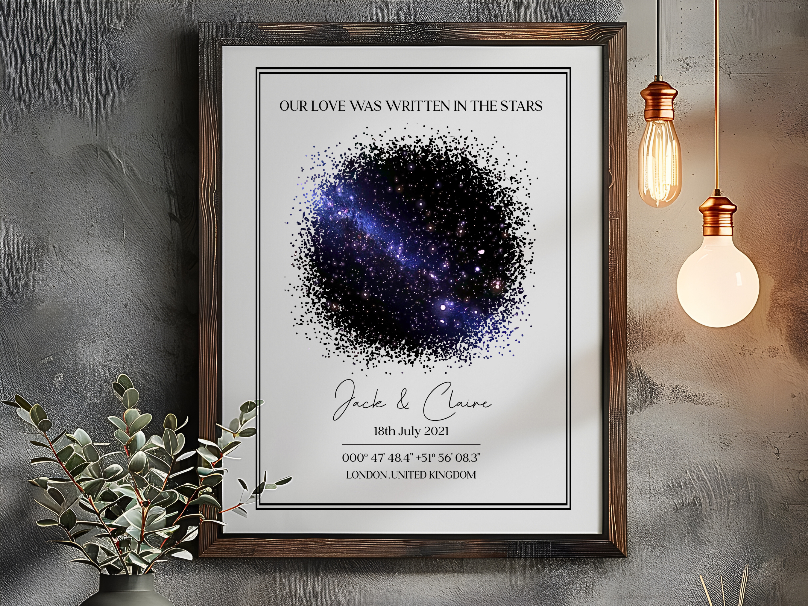 Our Love was written in the Stars - Personalised Constellation Star Map Art Print 