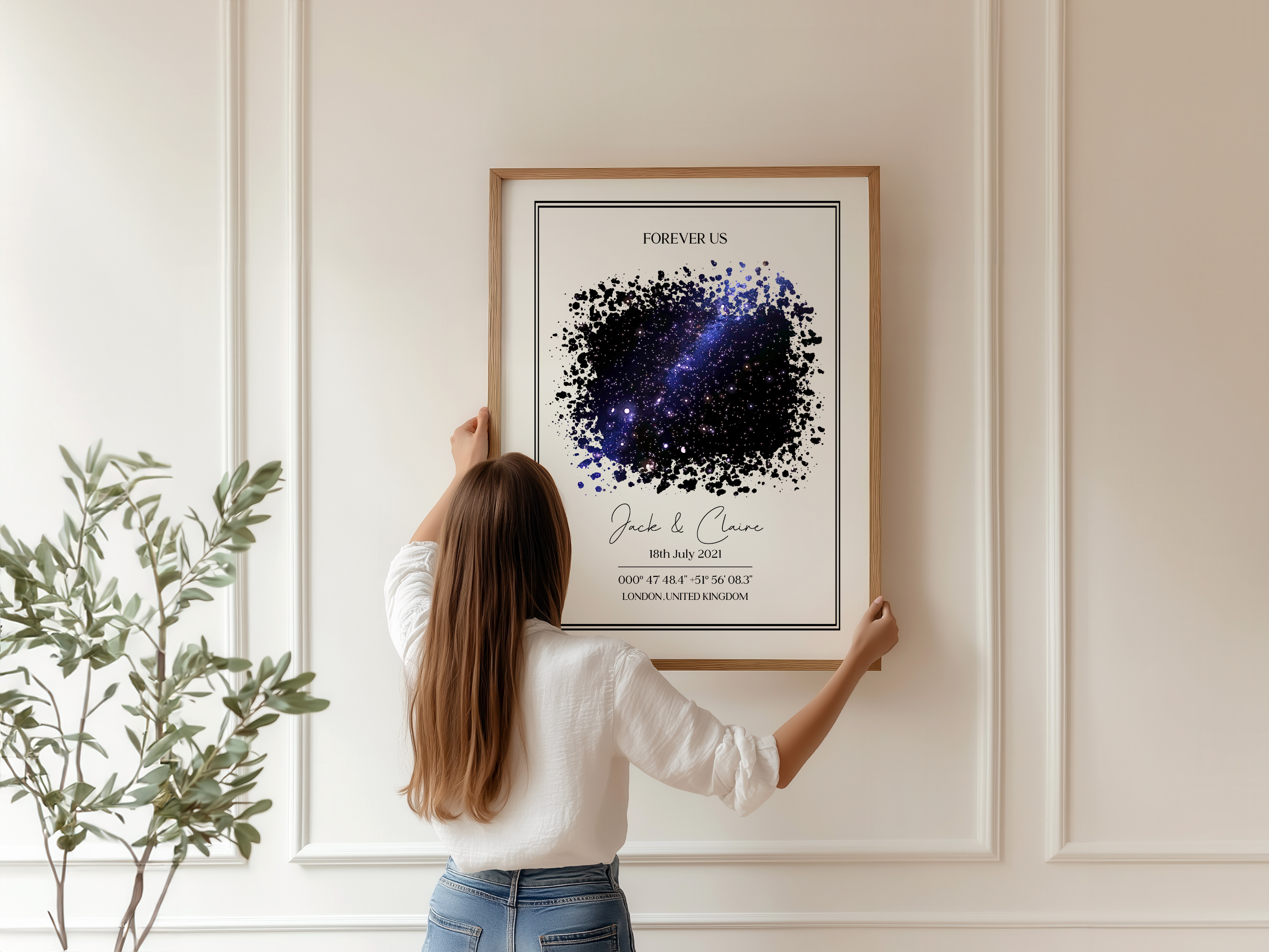 Forever Us - Personalised Constellation Star Map Art Print 