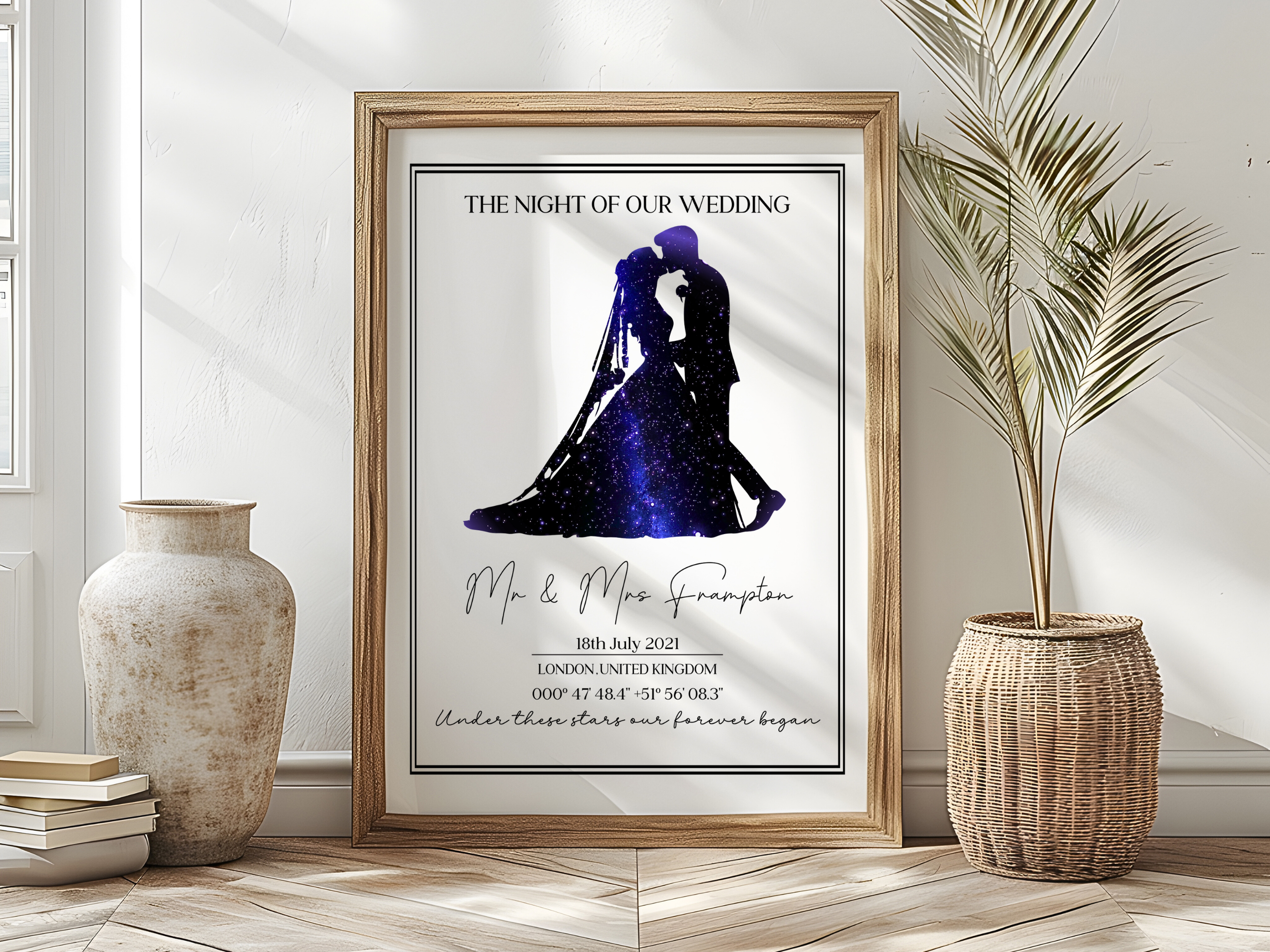 The Night of our Wedding - Personalised Constellation Star Map Art Print