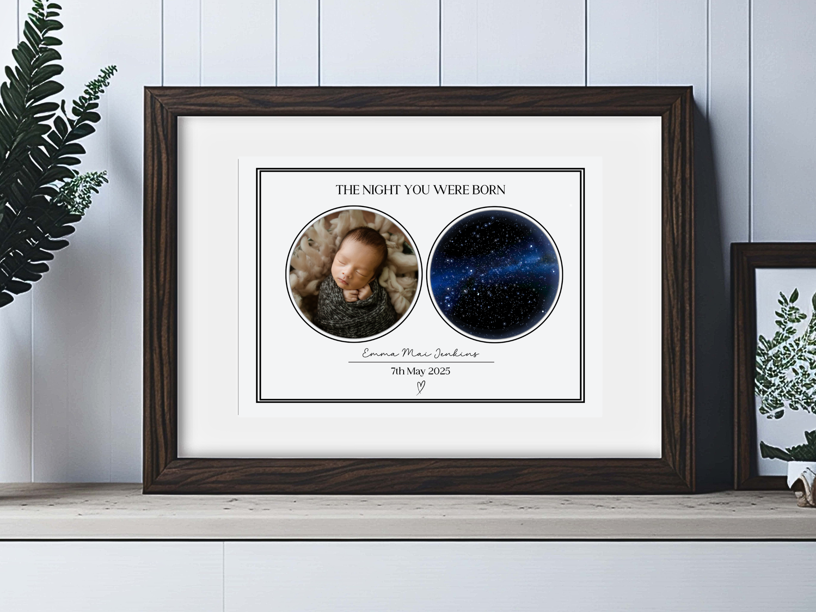 The Night you were born - Personalised Constellation Star Map Art Print