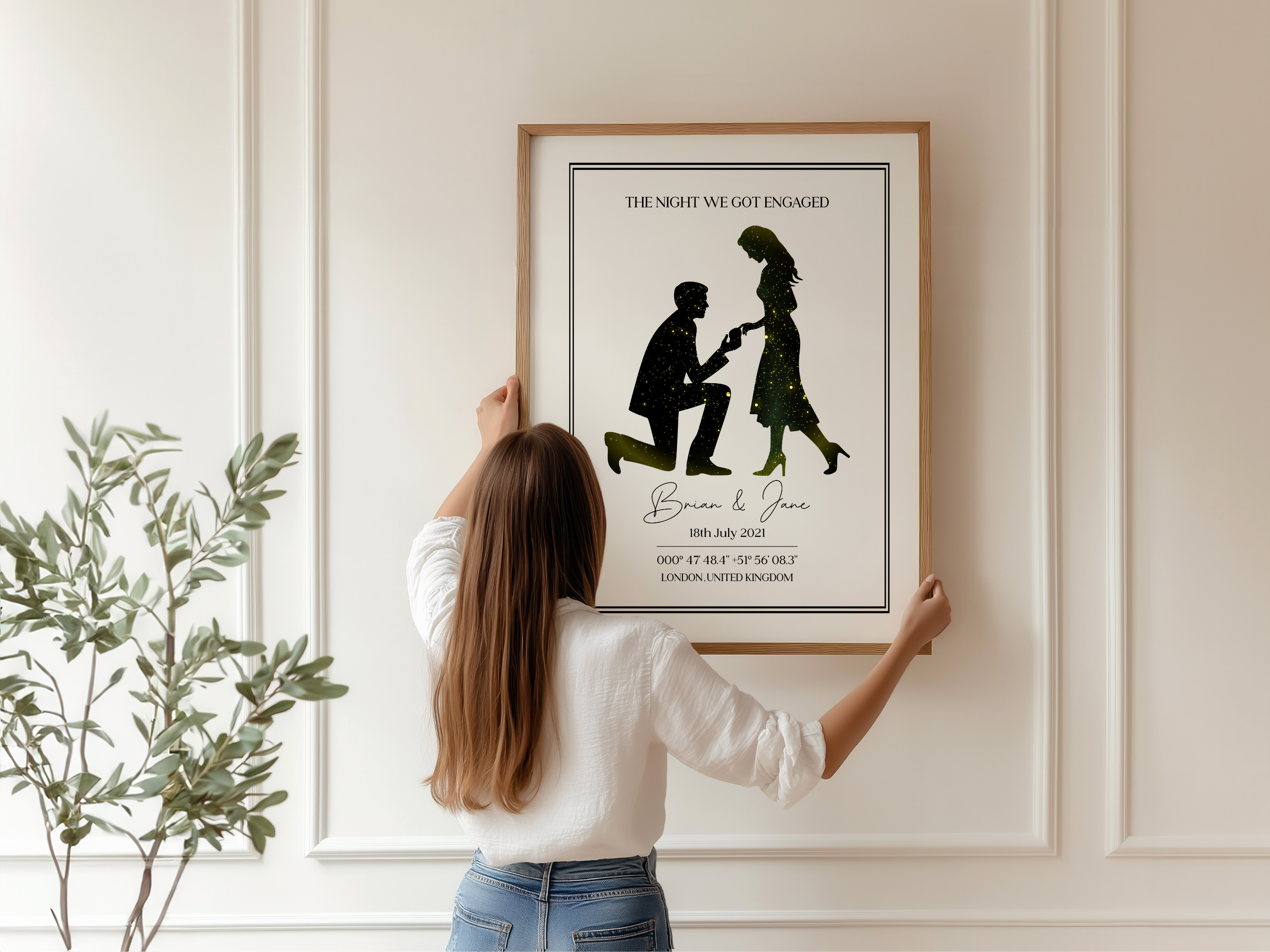 The Night we got Engaged - Personalised Constellation Star Map Art Print 