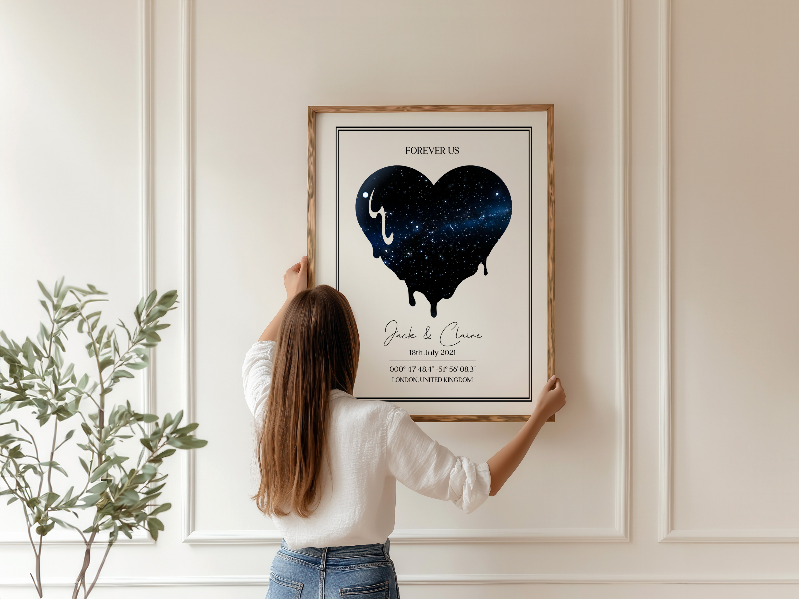 Forever Us - Personalised Constellation Star Map Art Print 