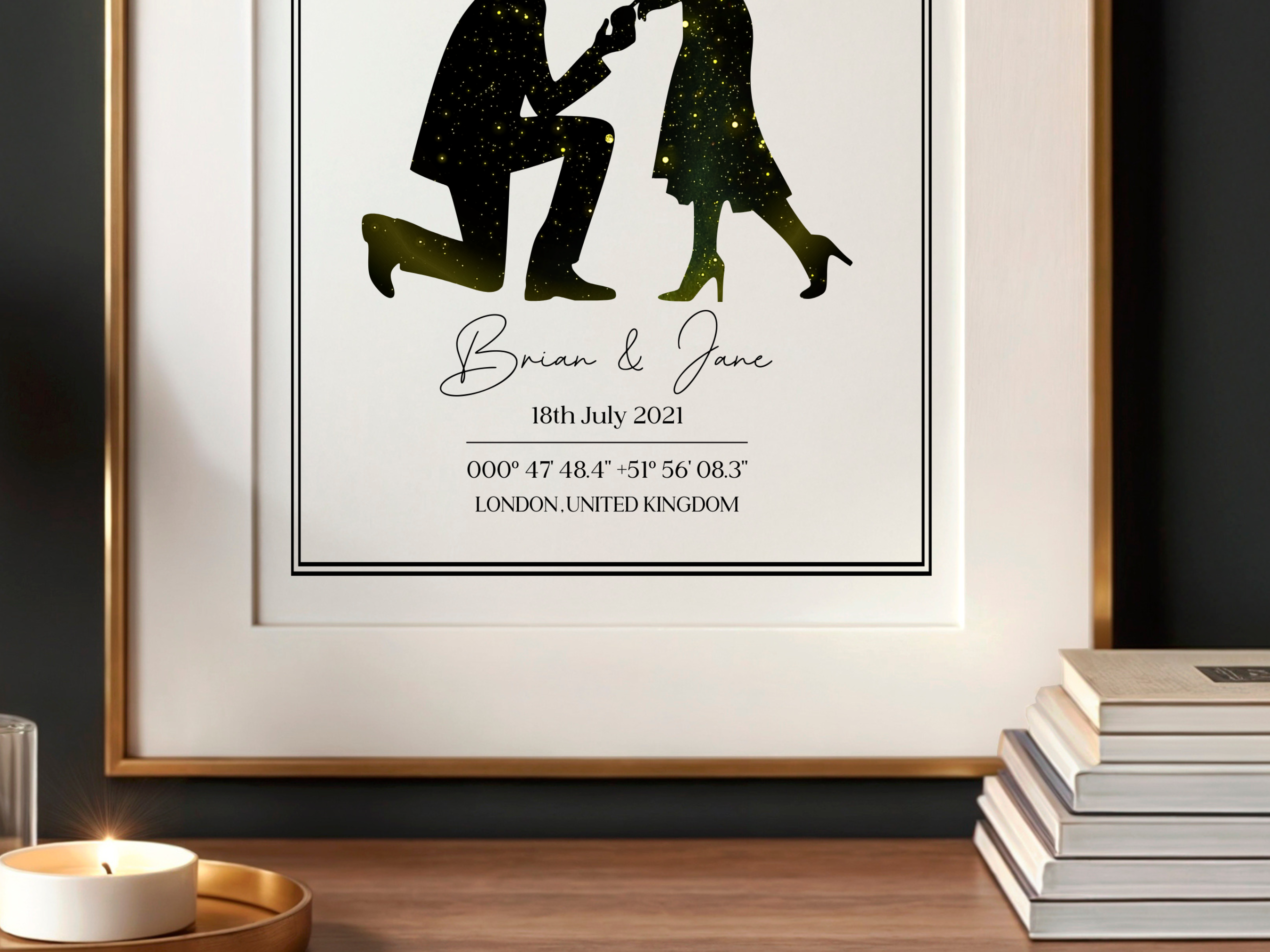 The Night we got Engaged - Personalised Constellation Star Map Art Print 