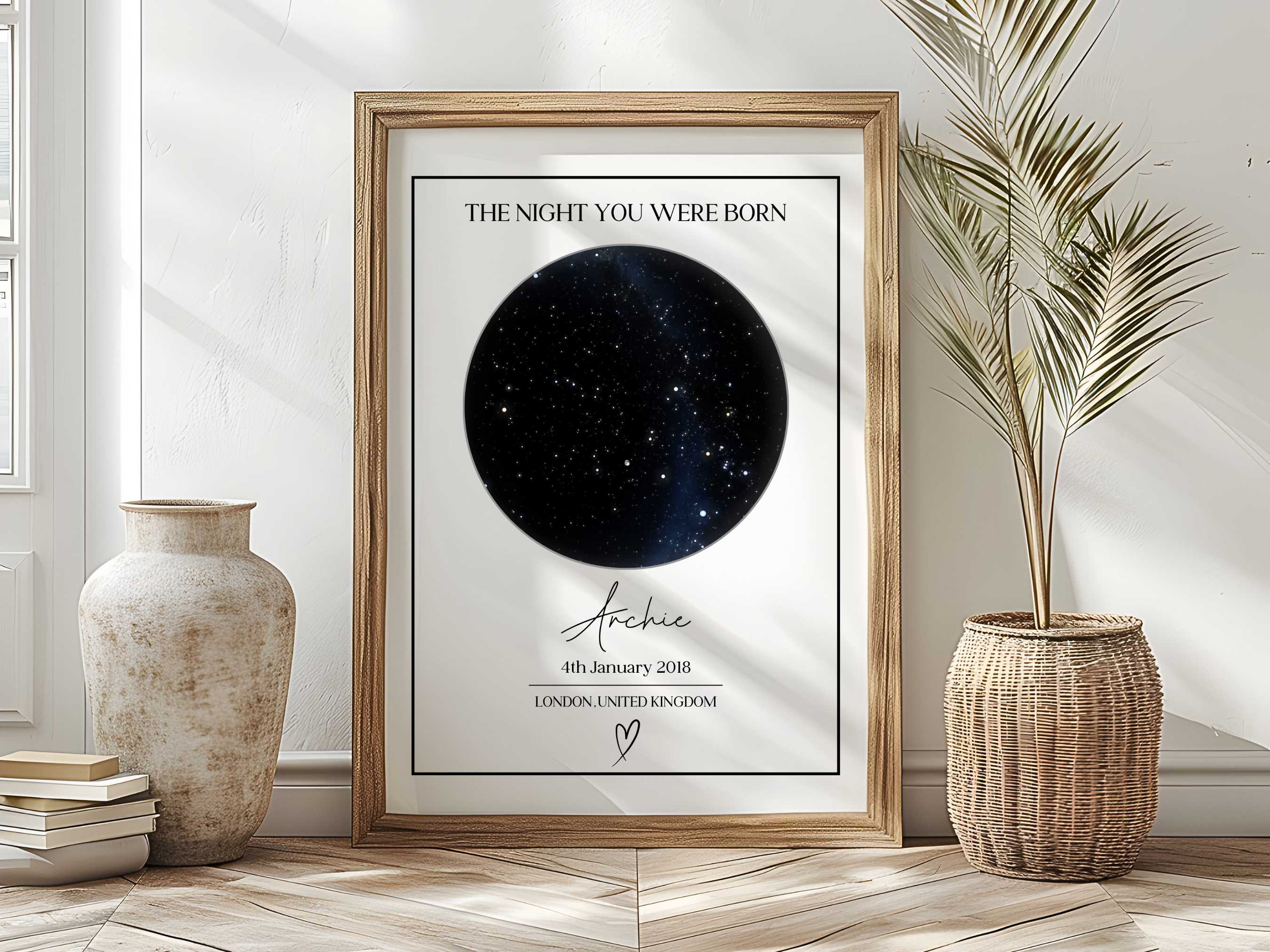 The Night you were born - Personalised Constellation Star Map Art Print